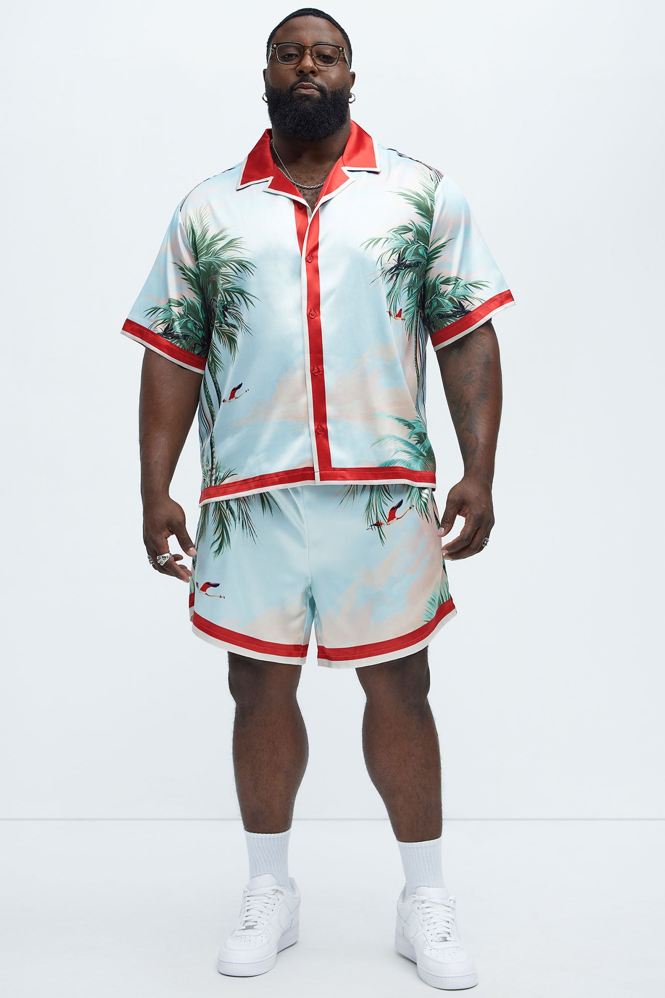 Flamingo And Palm Resort Shorts - Multi Color - Image 6