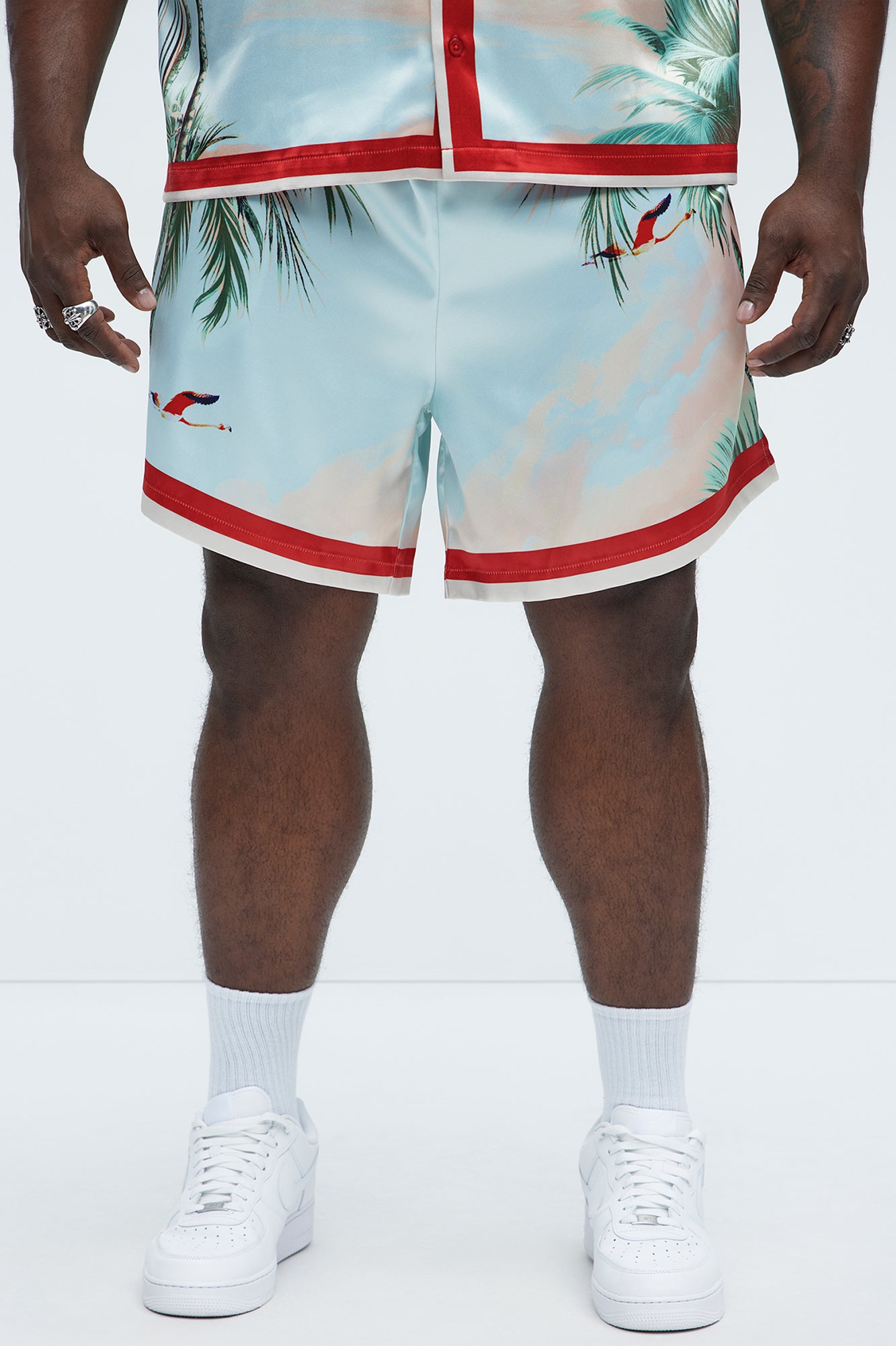 Flamingo And Palm Resort Shorts - Multi Color - Image 5