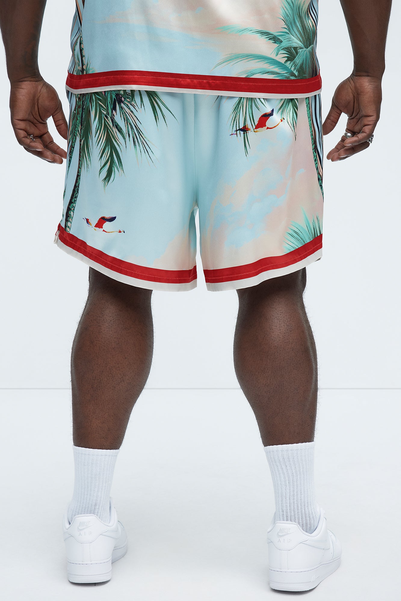 Flamingo And Palm Resort Shorts - Multi Color - Image 7