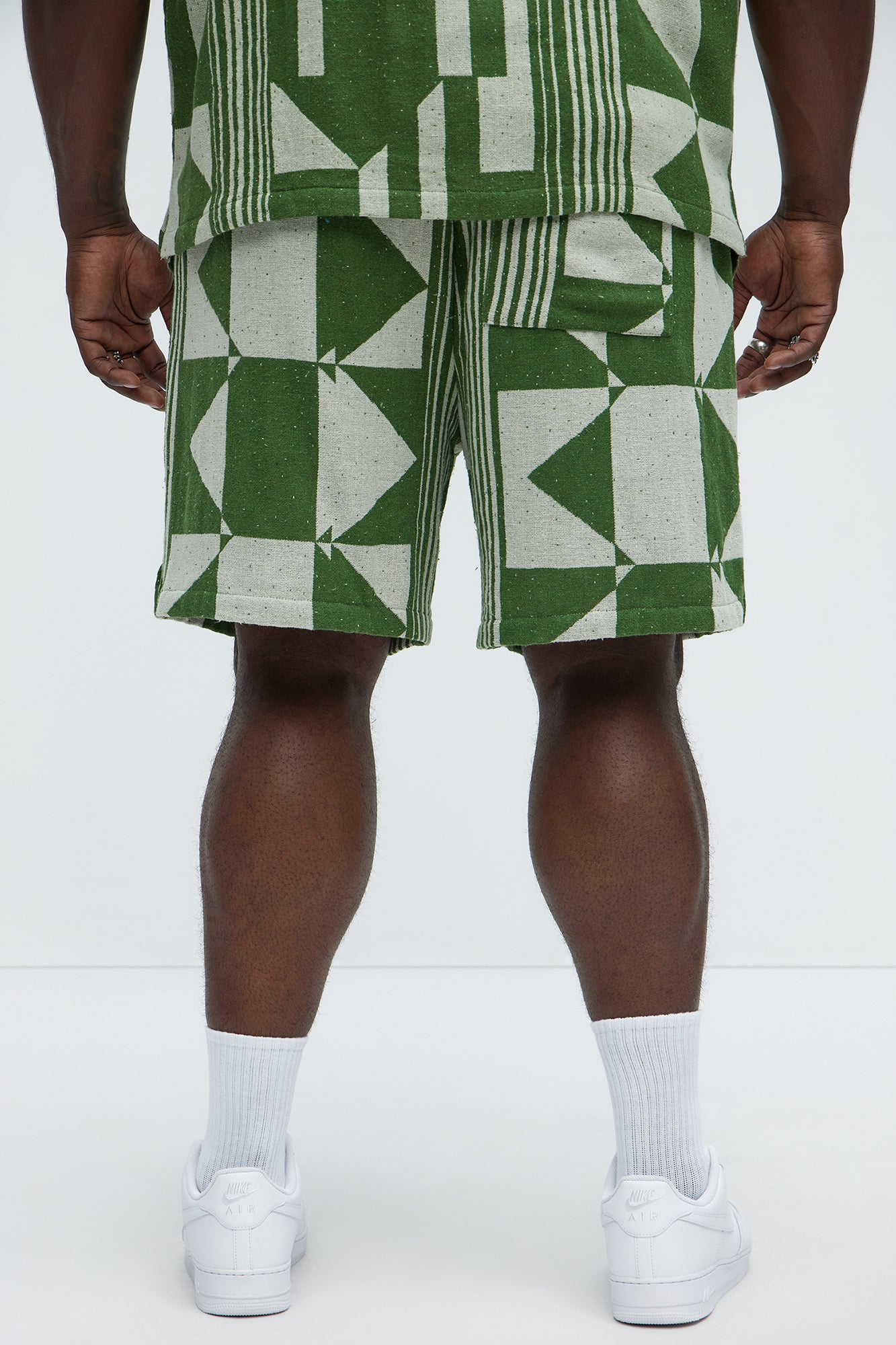 Abstract Relaxed Shorts - Olive/combo - Image 8