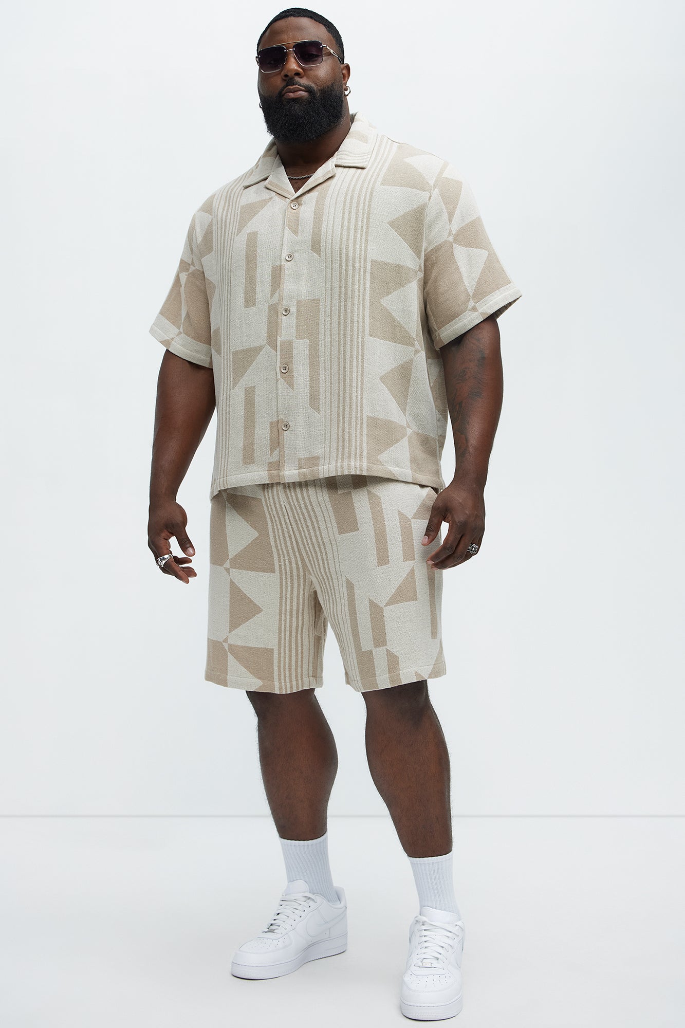 Abstract Relaxed Shorts - Cream/combo - Image 7