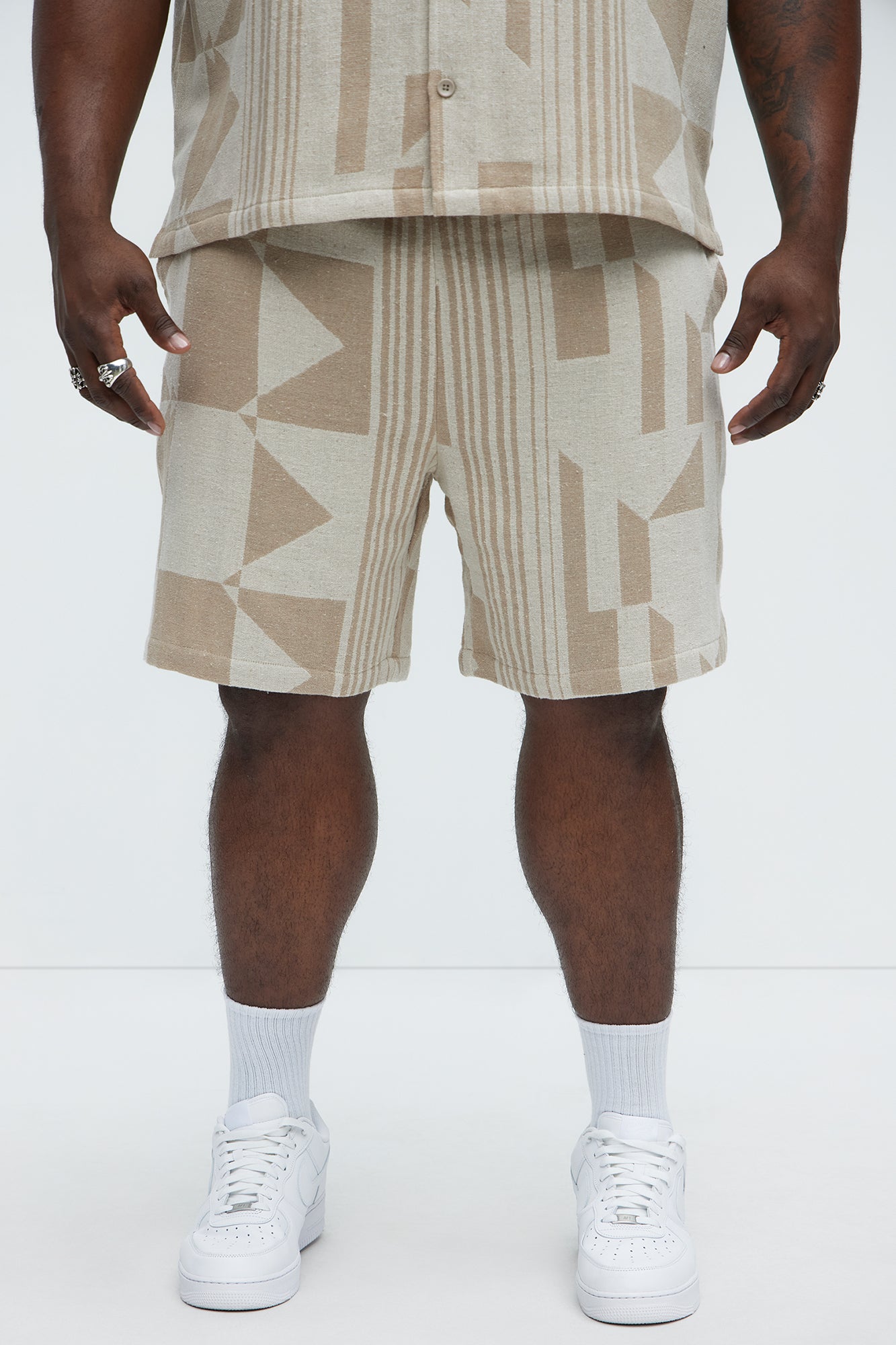 Abstract Relaxed Shorts - Cream/combo - Image 6