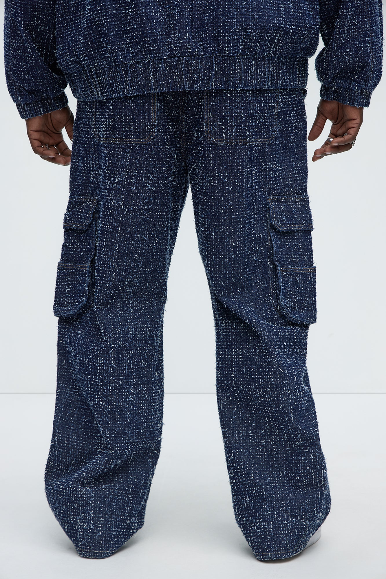 Unleaded Distressed Relaxed Cargo Jeans - Indigo - Image 9