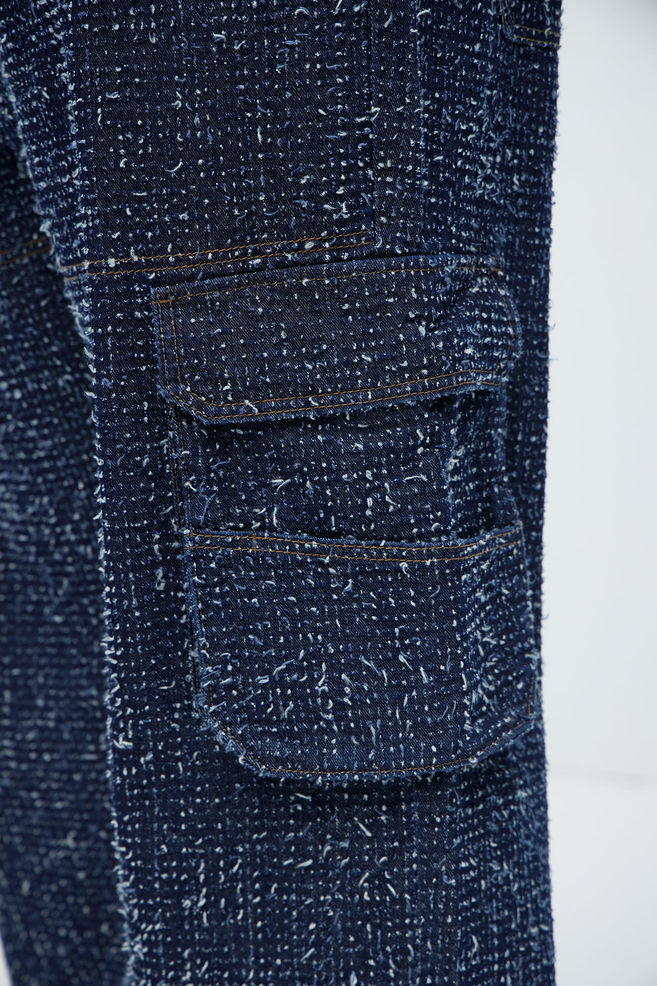 Unleaded Distressed Relaxed Cargo Jeans - Indigo - Image 8