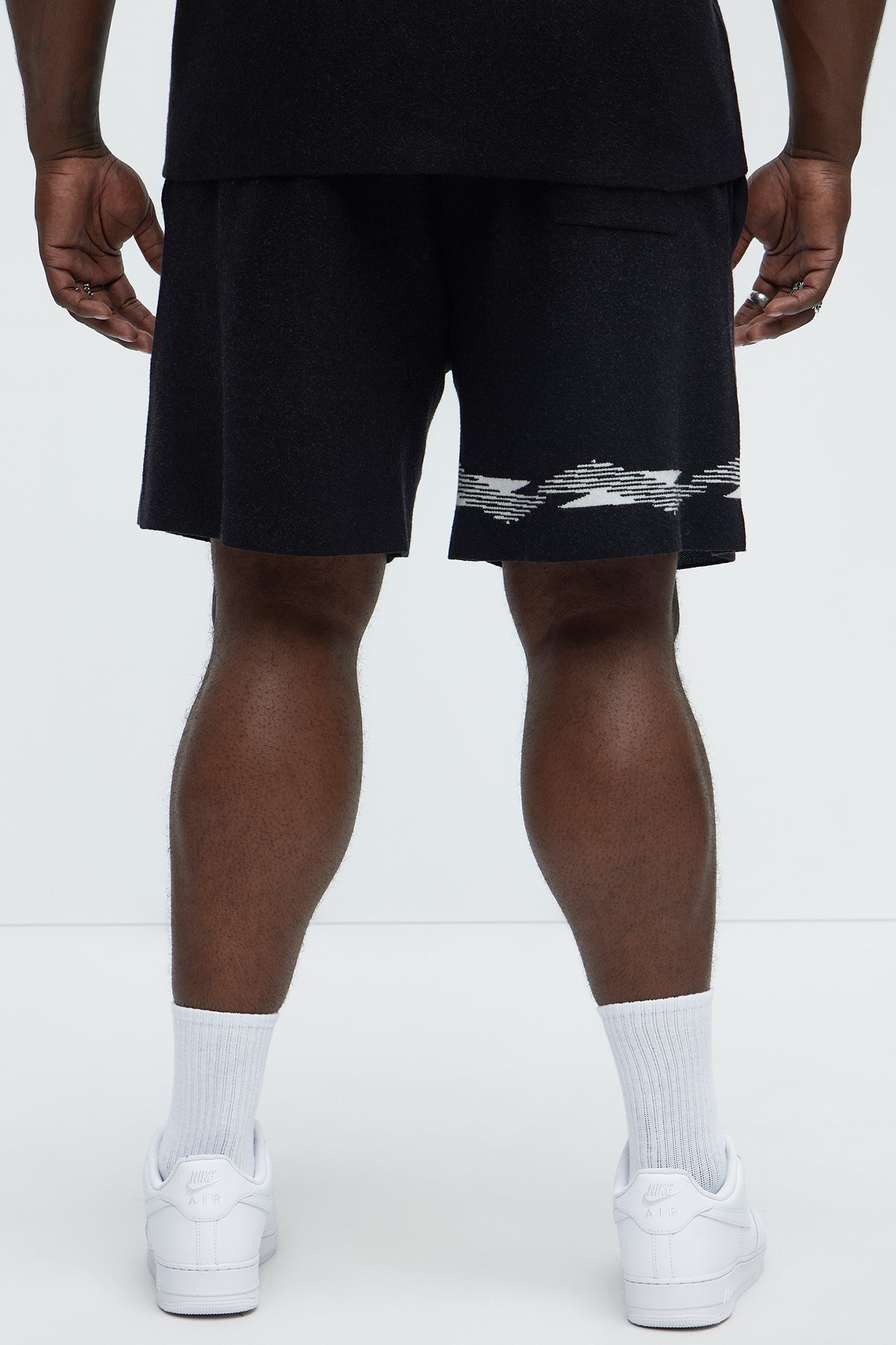 Dragon Palm Knitted Relaxed Shorts - Black/combo - Image 9