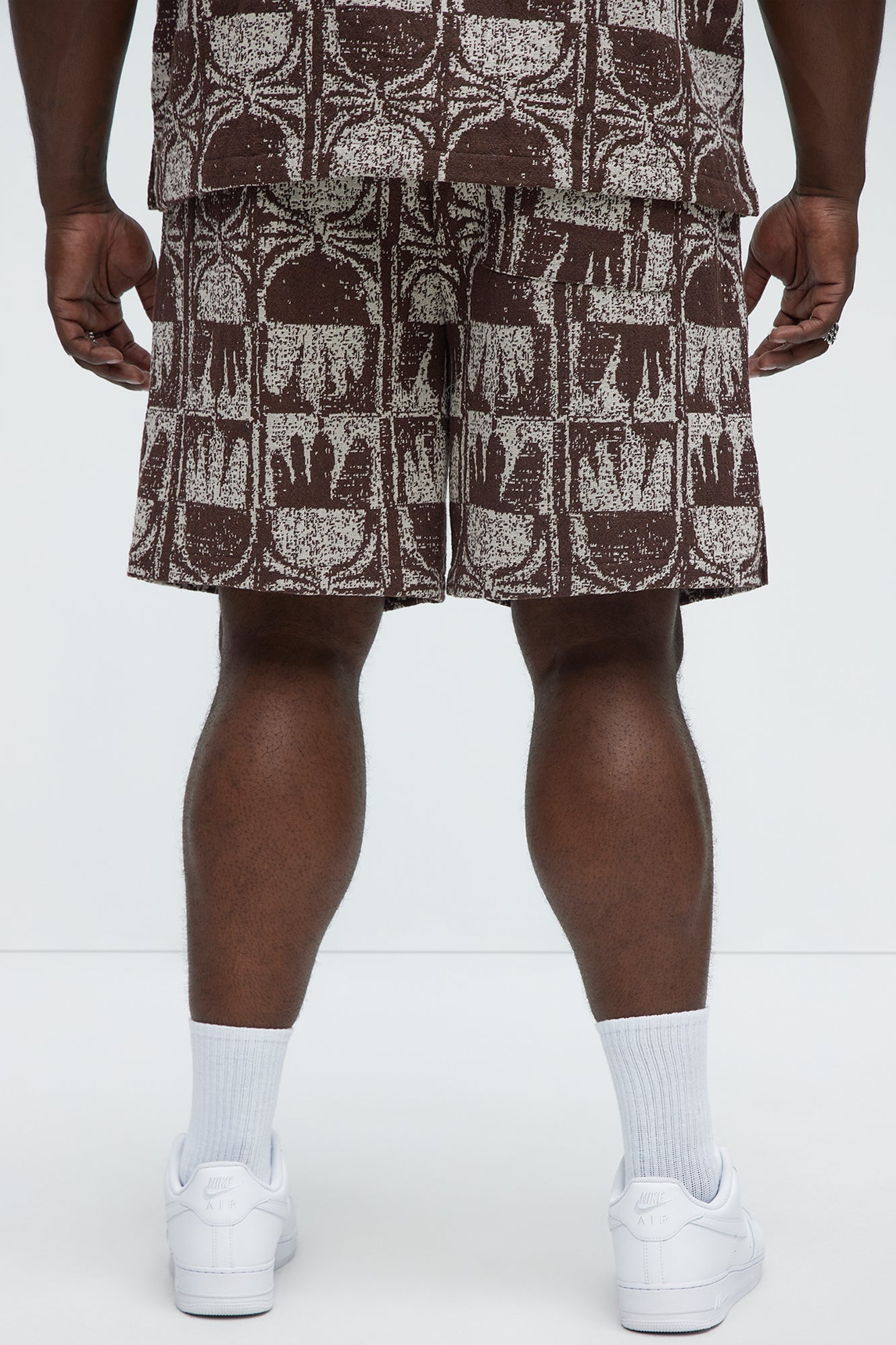 Tribal Pattern Relaxed Shorts - Brown/combo - Image 7