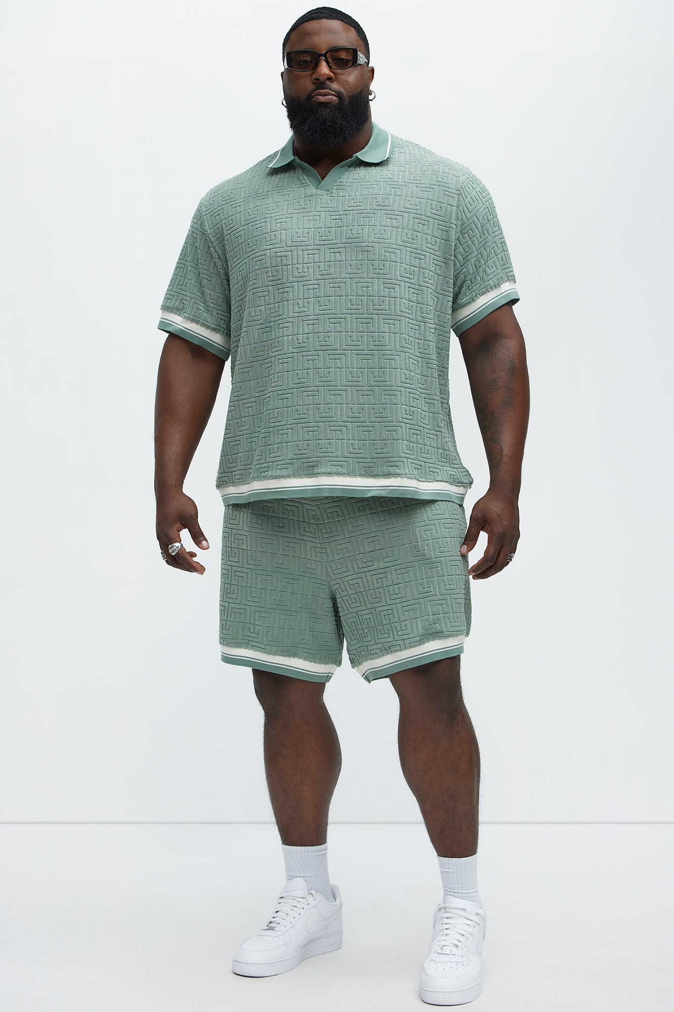 Grecian Textured Shorts - Sage - Image 7