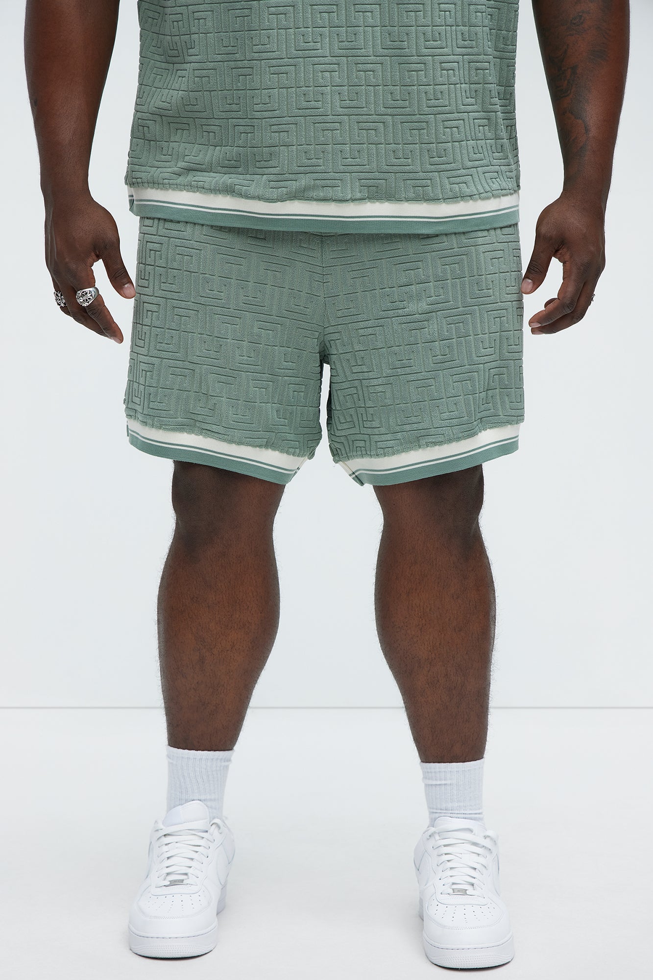 Grecian Textured Shorts - Sage - Image 6