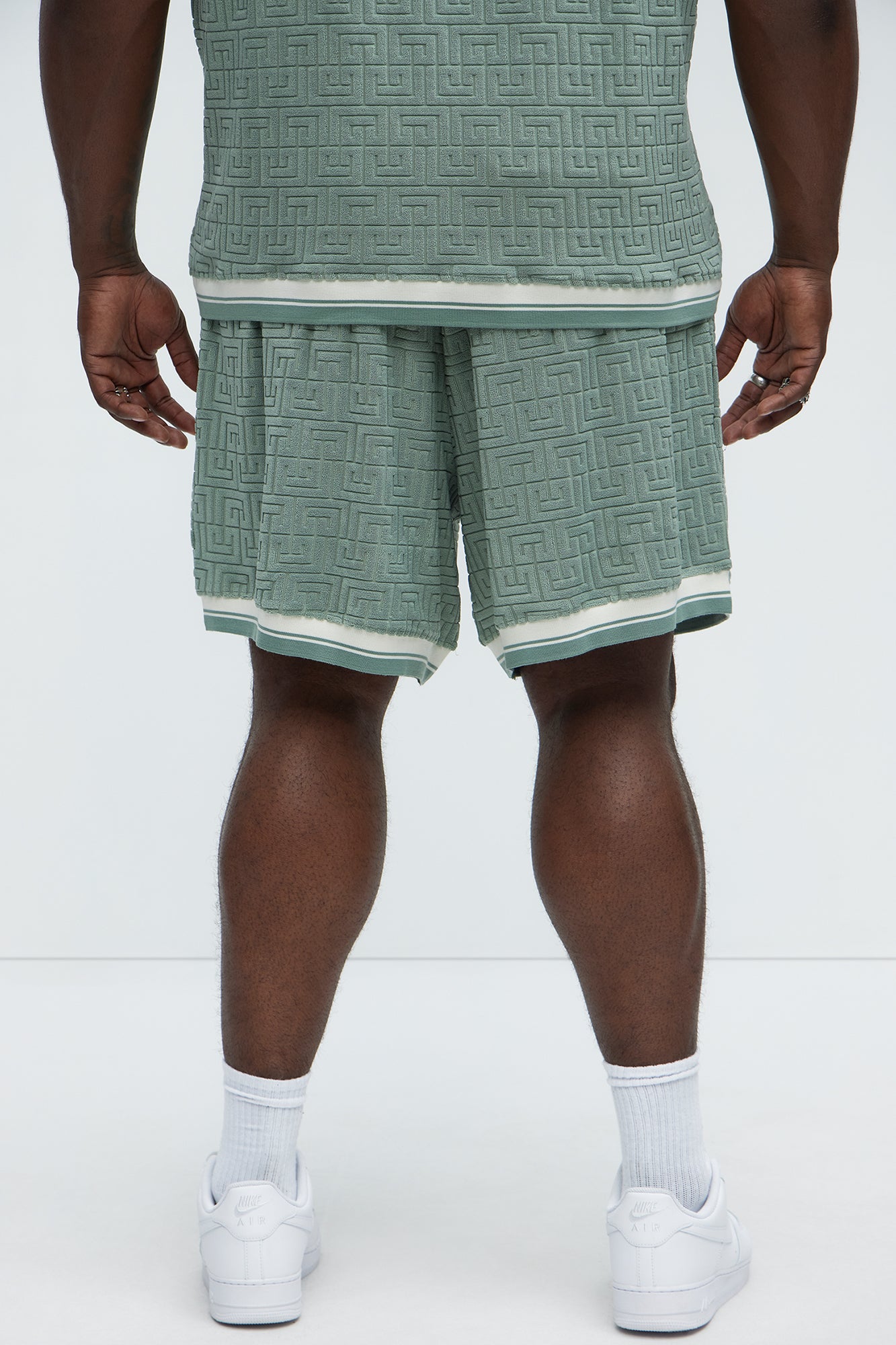Grecian Textured Shorts - Sage - Image 8