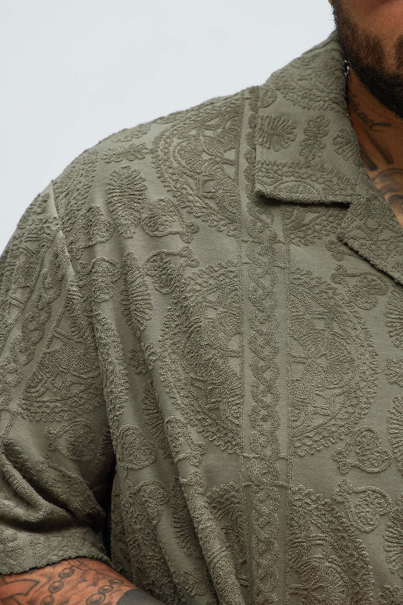 Link Textured Shirt - Olive - Image 6