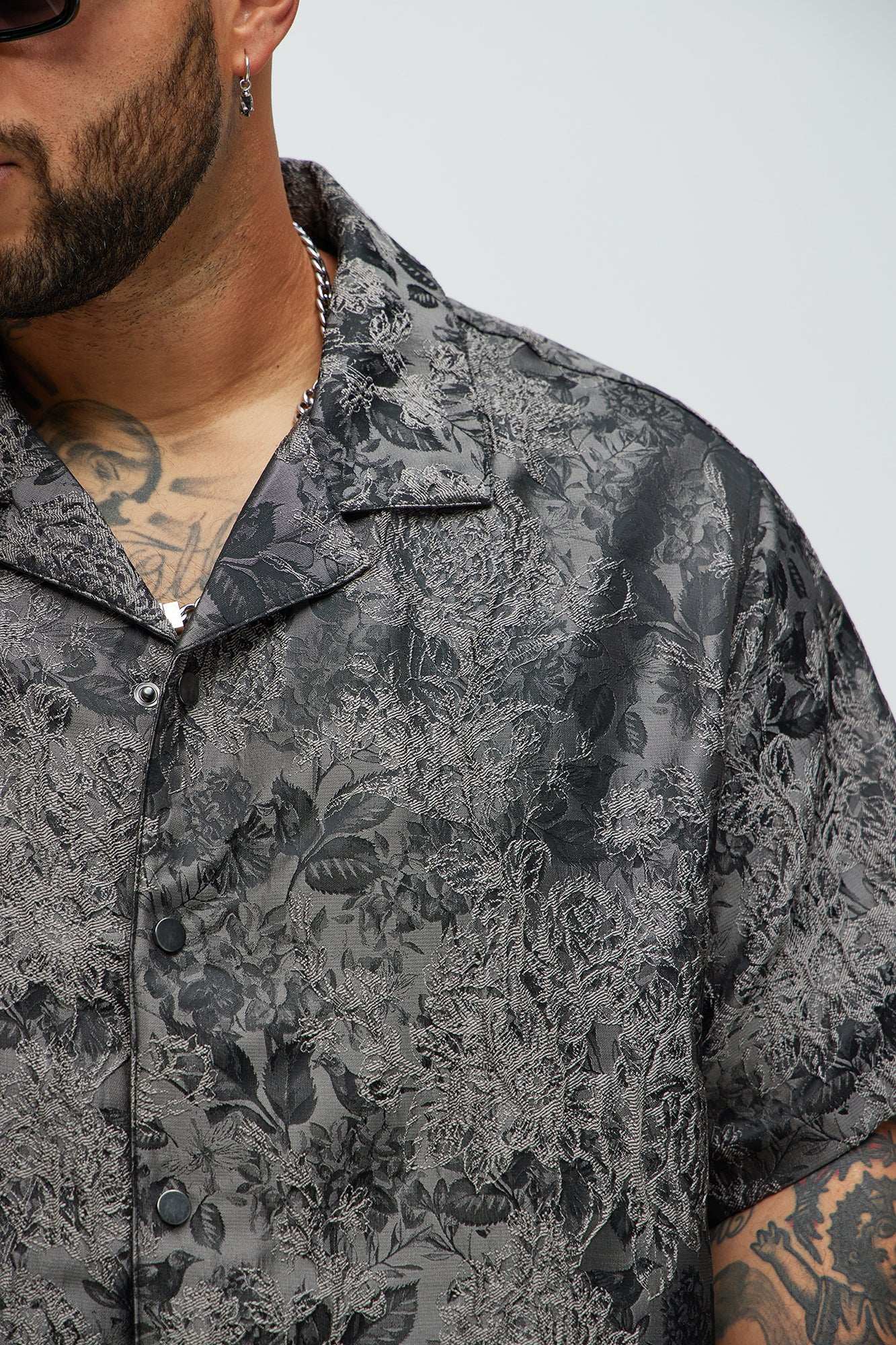 Harrison Jacquard Shirt - Charcoal - Image 7