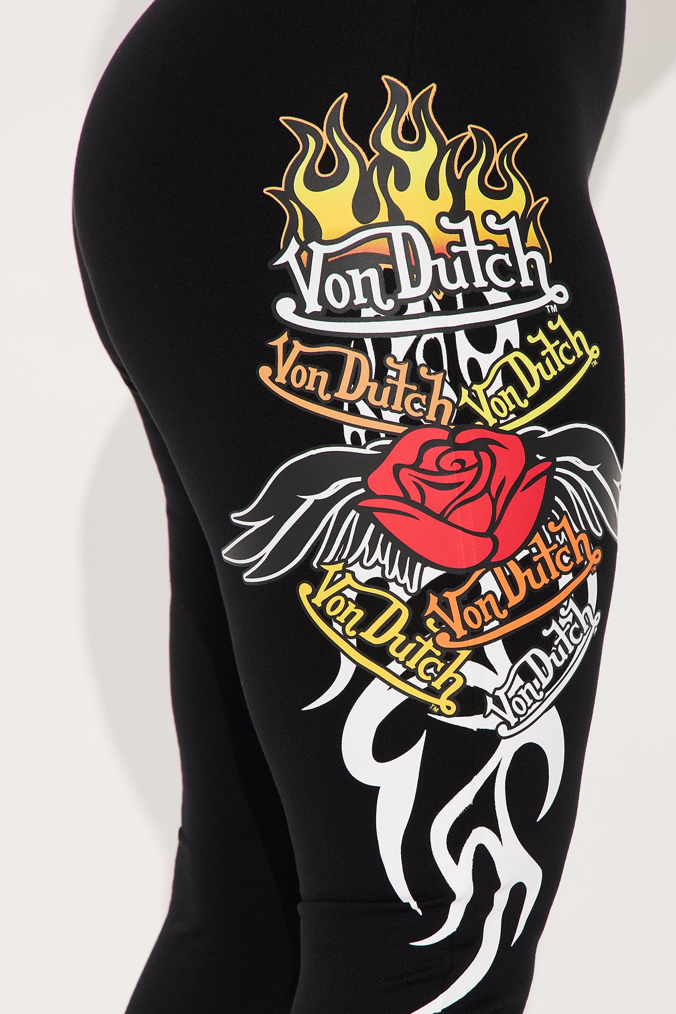 Von Dutch Fiery Heart Flared Pant - Black - Image 3
