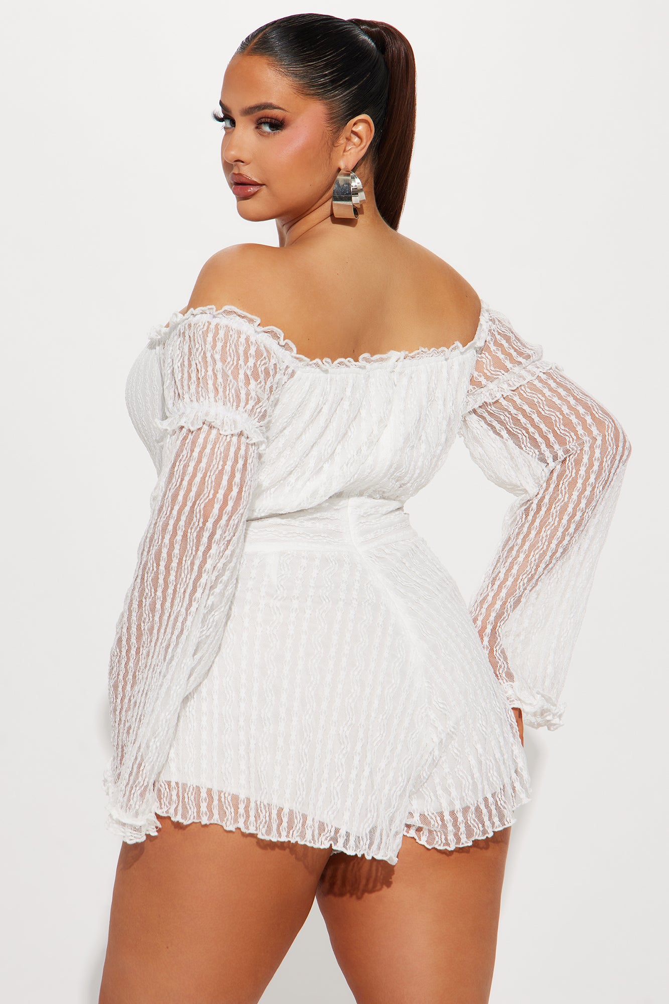 Turn Heads Lace Romper - White - Image 6