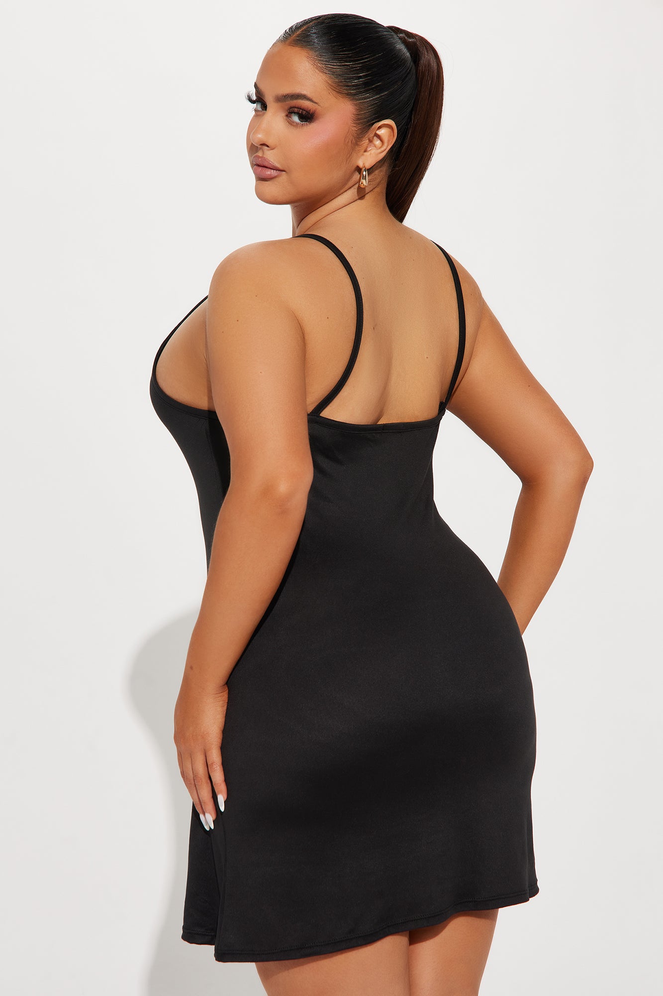 Very Sleepy Cami PJ Sleep Dress - Black - Image 4