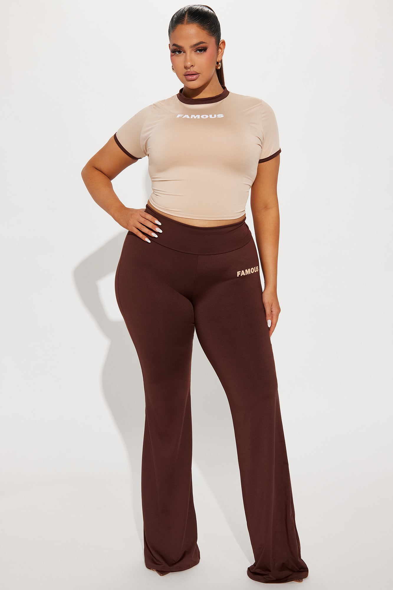 Almost Famous Pant Set - Chocolate/Combo - Image 5