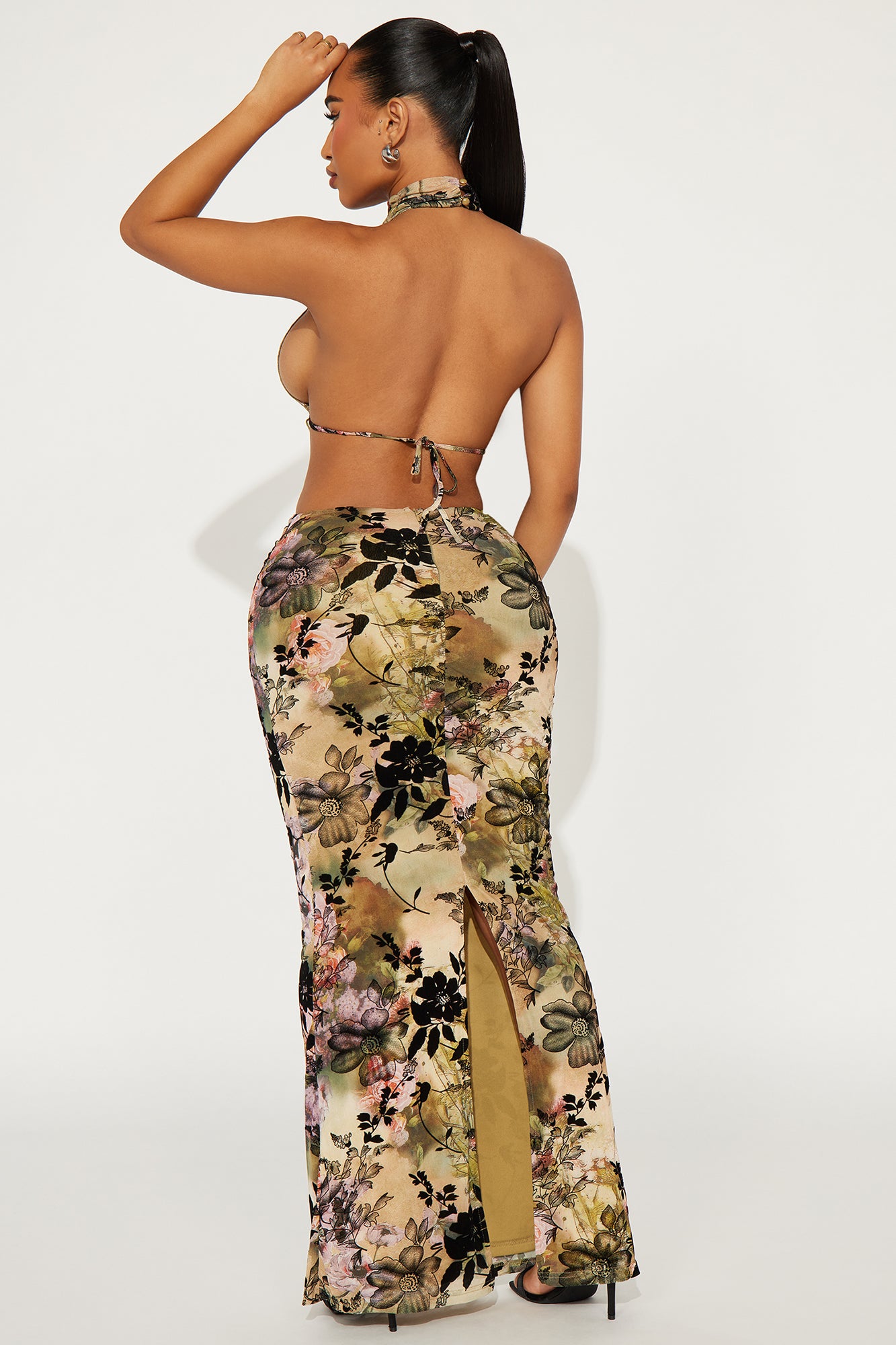 Serene Temptation Mesh Skirt Set - Cream/combo - Image 4