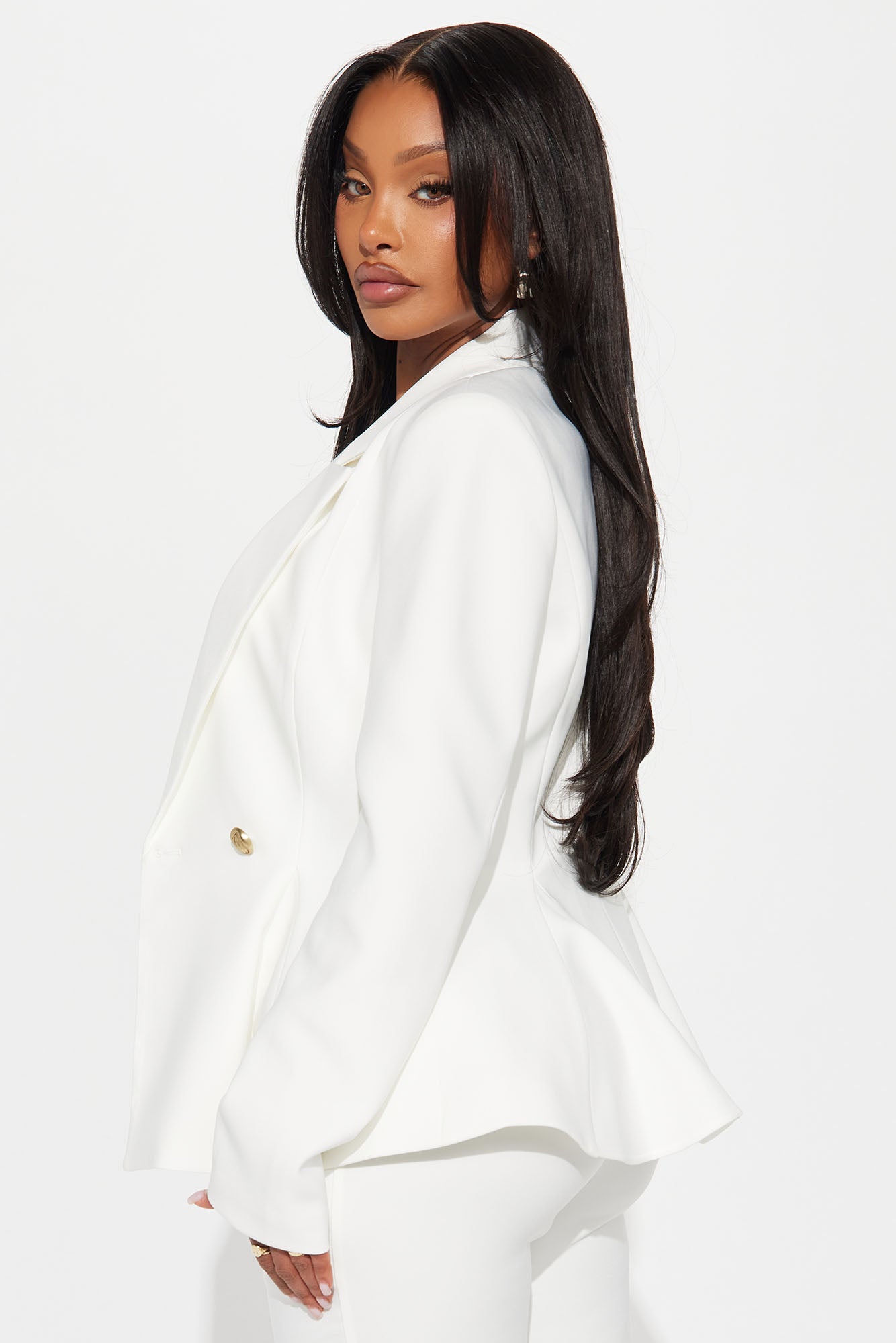 Mielle Peplum Blazer - Cream - Image 5