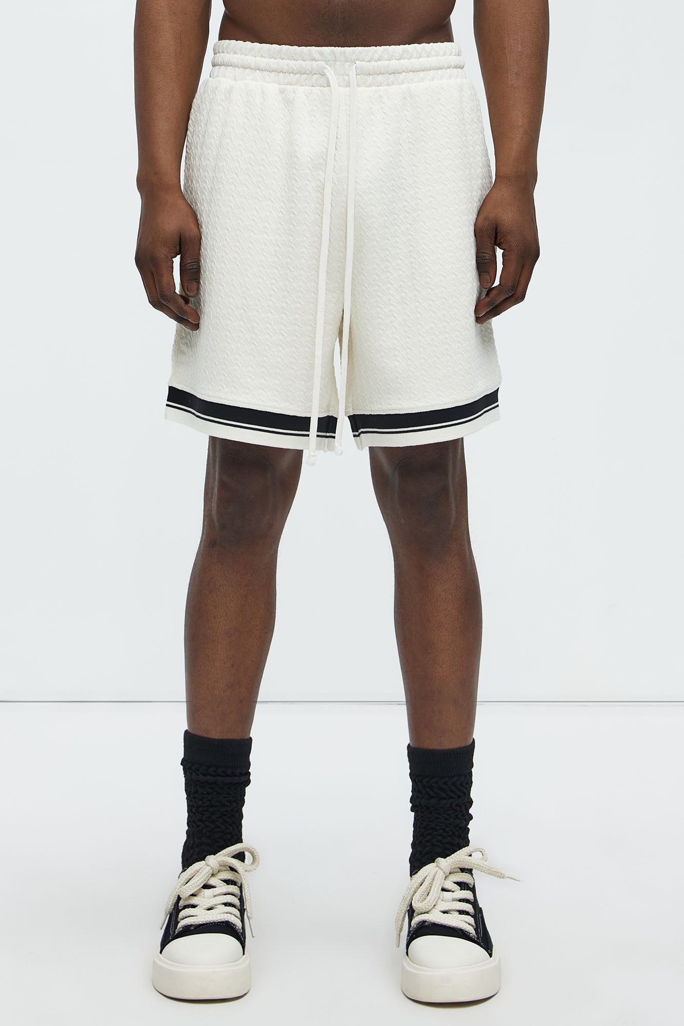 Princeton Textured Shorts - Cream - Image 3