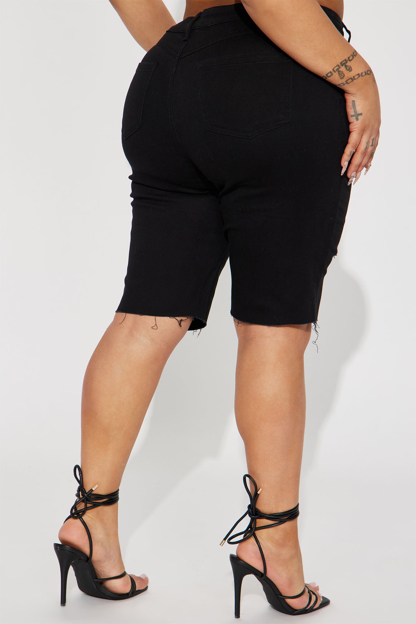 Feeling Lucky Stretch Denim Bermuda Shorts - Black - Image 6