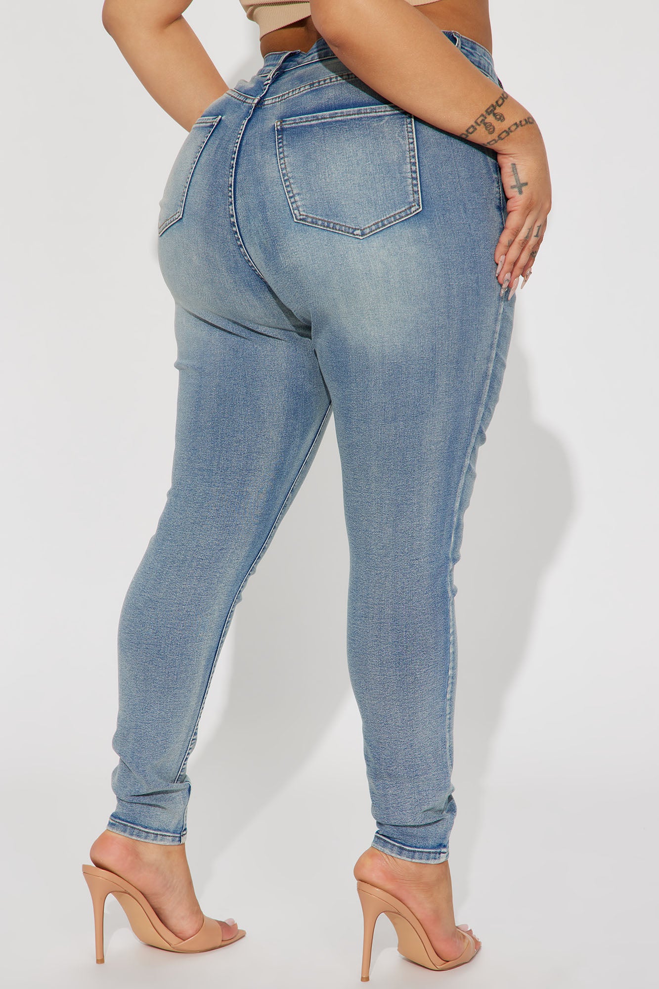 Gemma High Rise Stretch Skinny Jeans - Vintage Wash - Image 10