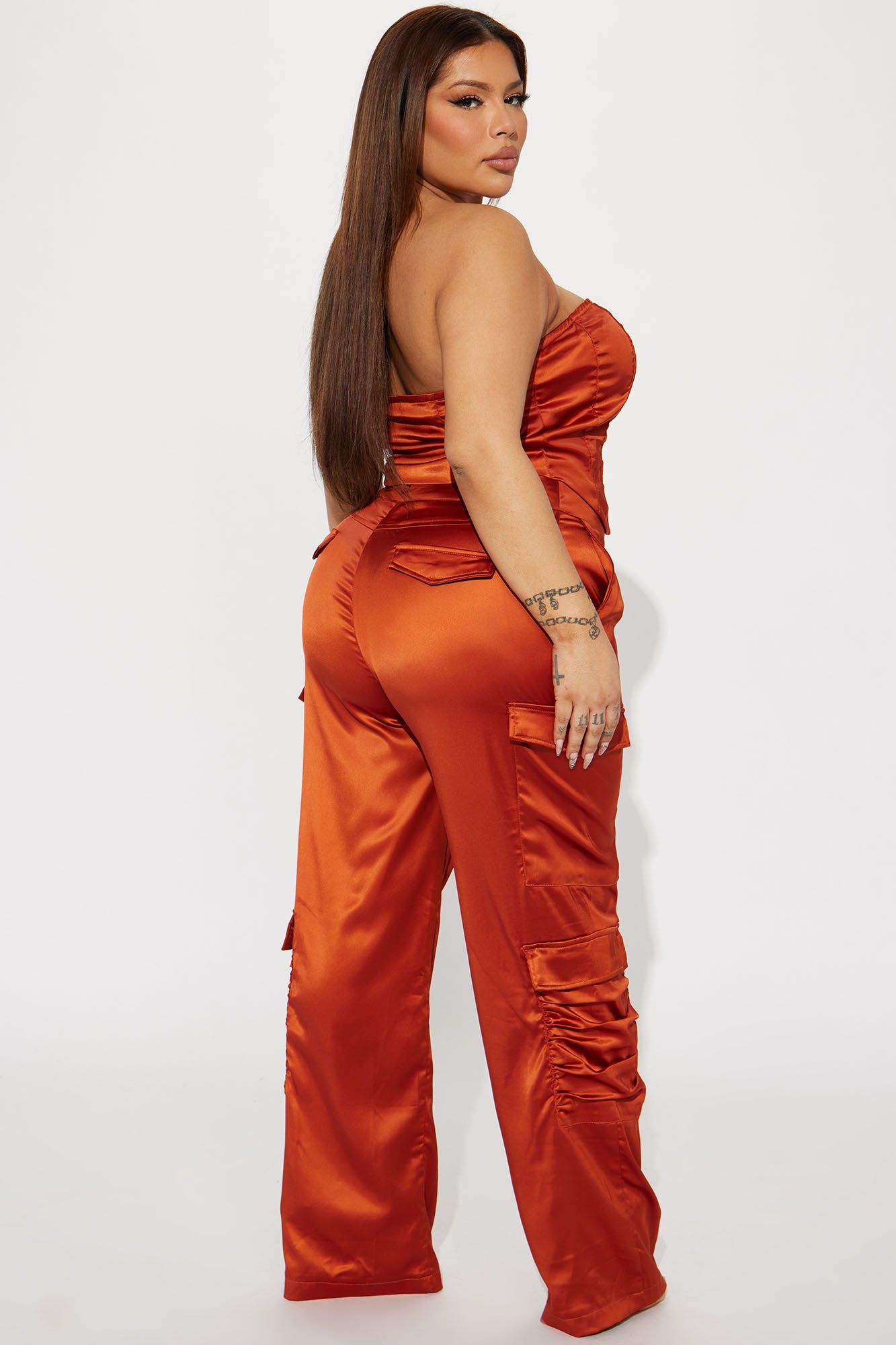 Amirah Satin Pant Set - Copper - Image 7