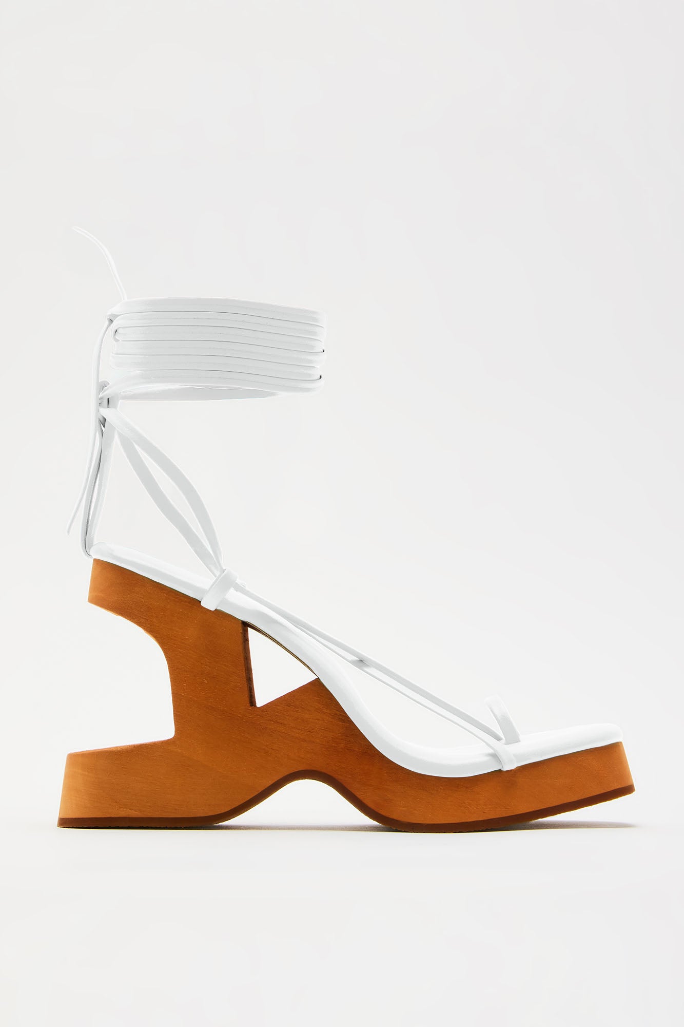 Best Vibes Platform Wrap Up Heels - White - Image 3