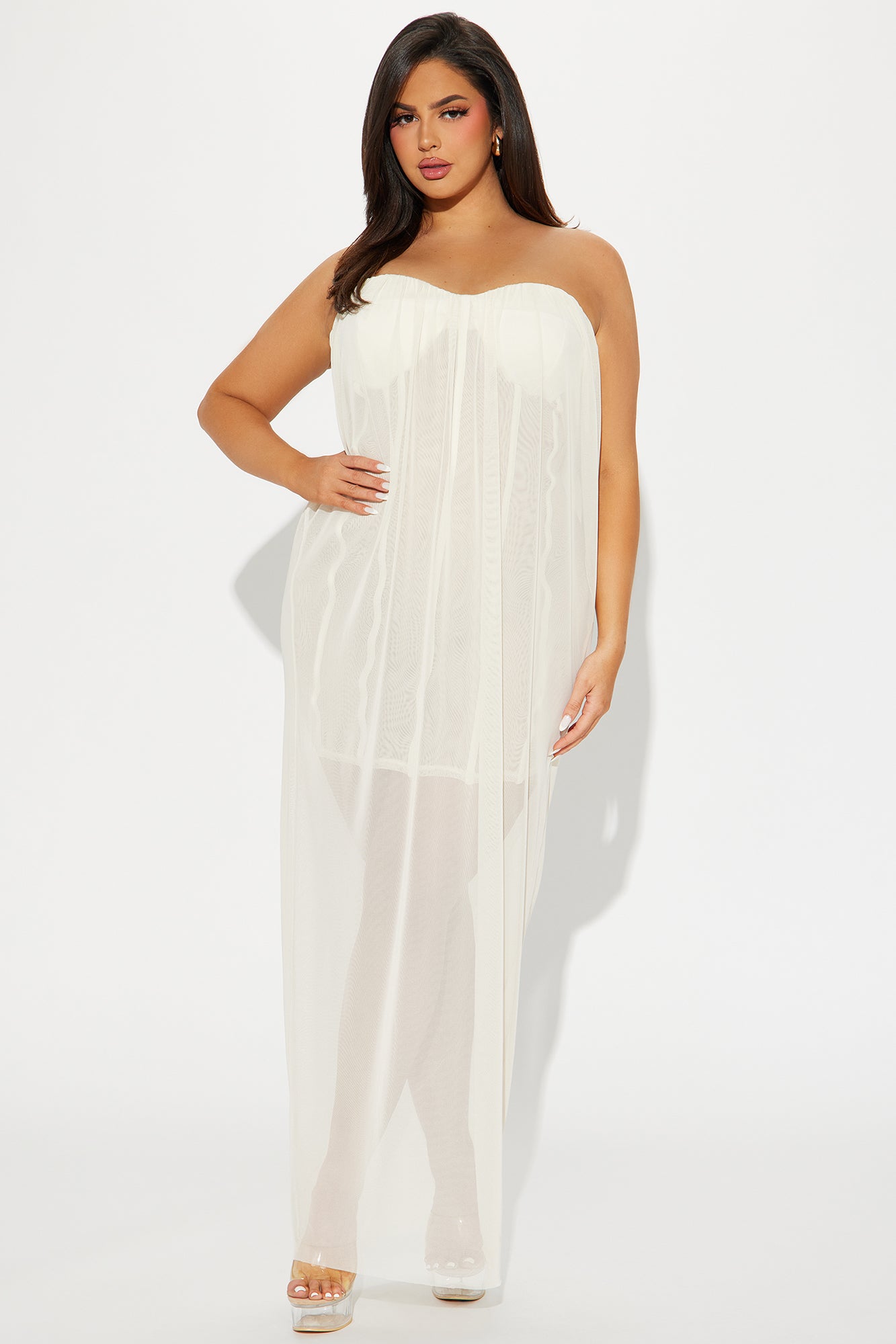 Take Notes Mesh Maxi Dress - Ivory - Image 9