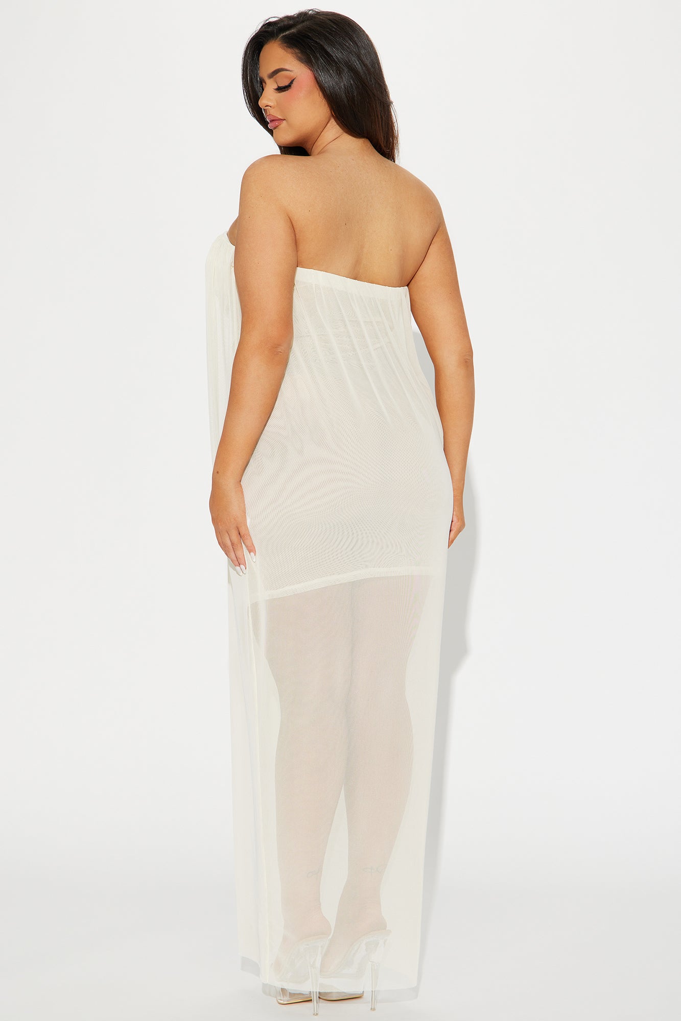 Take Notes Mesh Maxi Dress - Ivory - Image 11