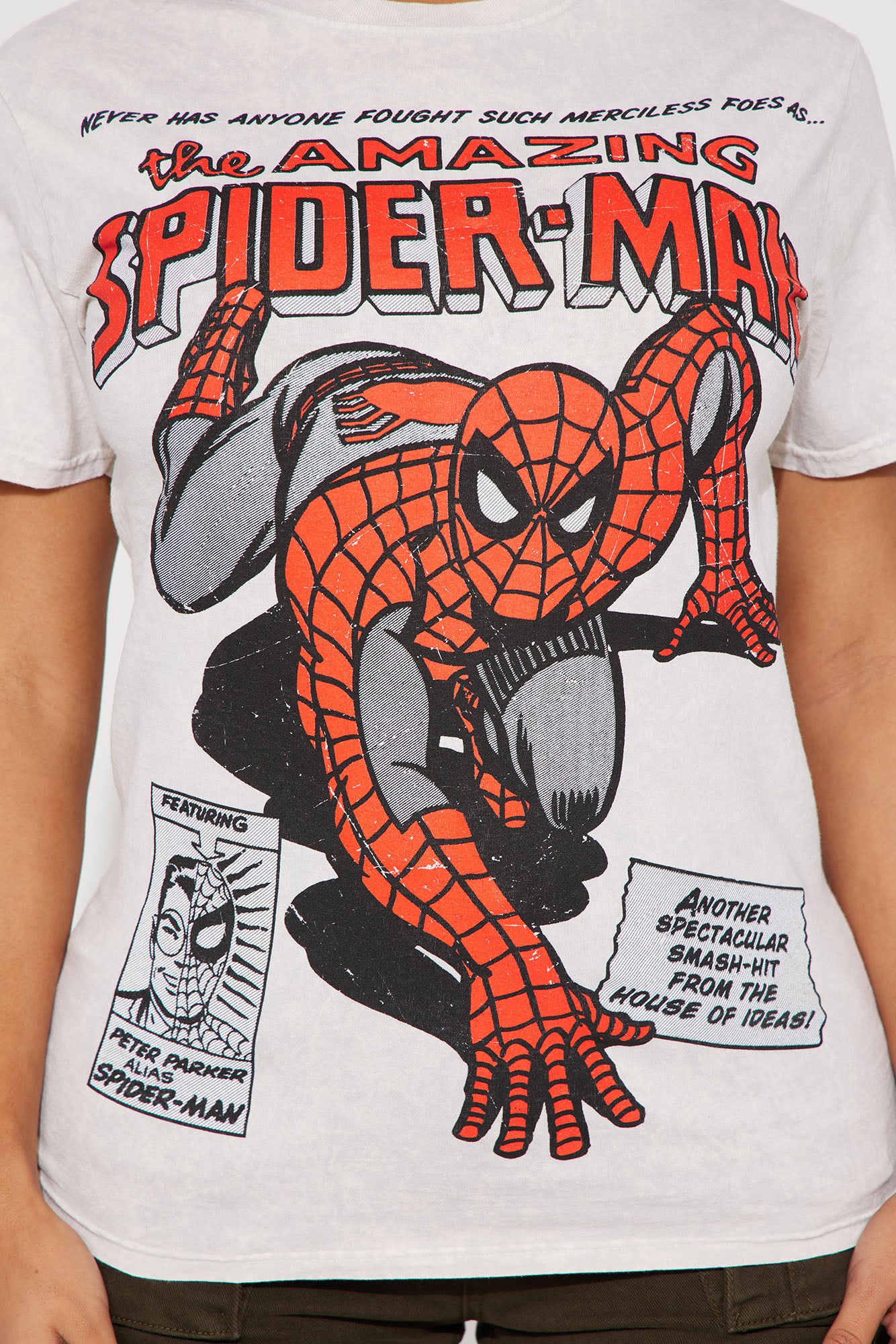 Vintage Amazing Spiderman Washed Tee - White/combo - Image 3