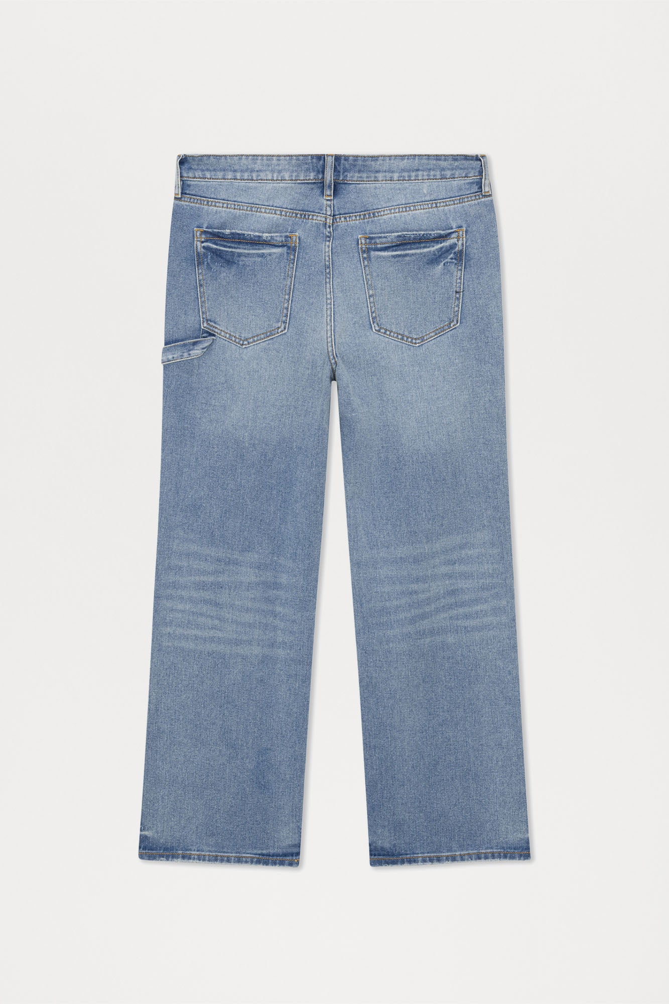 Bore Distressed Carpenter Straight Jeans - Blue Wash - Image 10