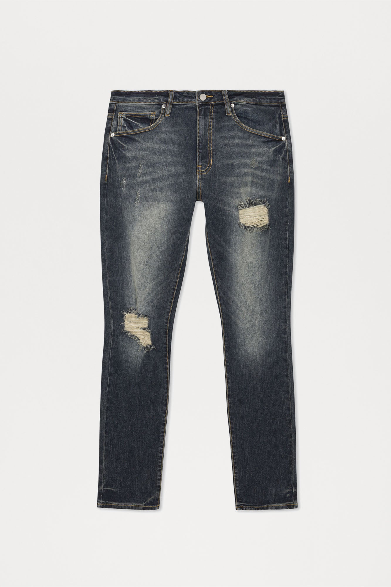 Day To Day Distressed Slim Jeans - Dark Wash - Image 8