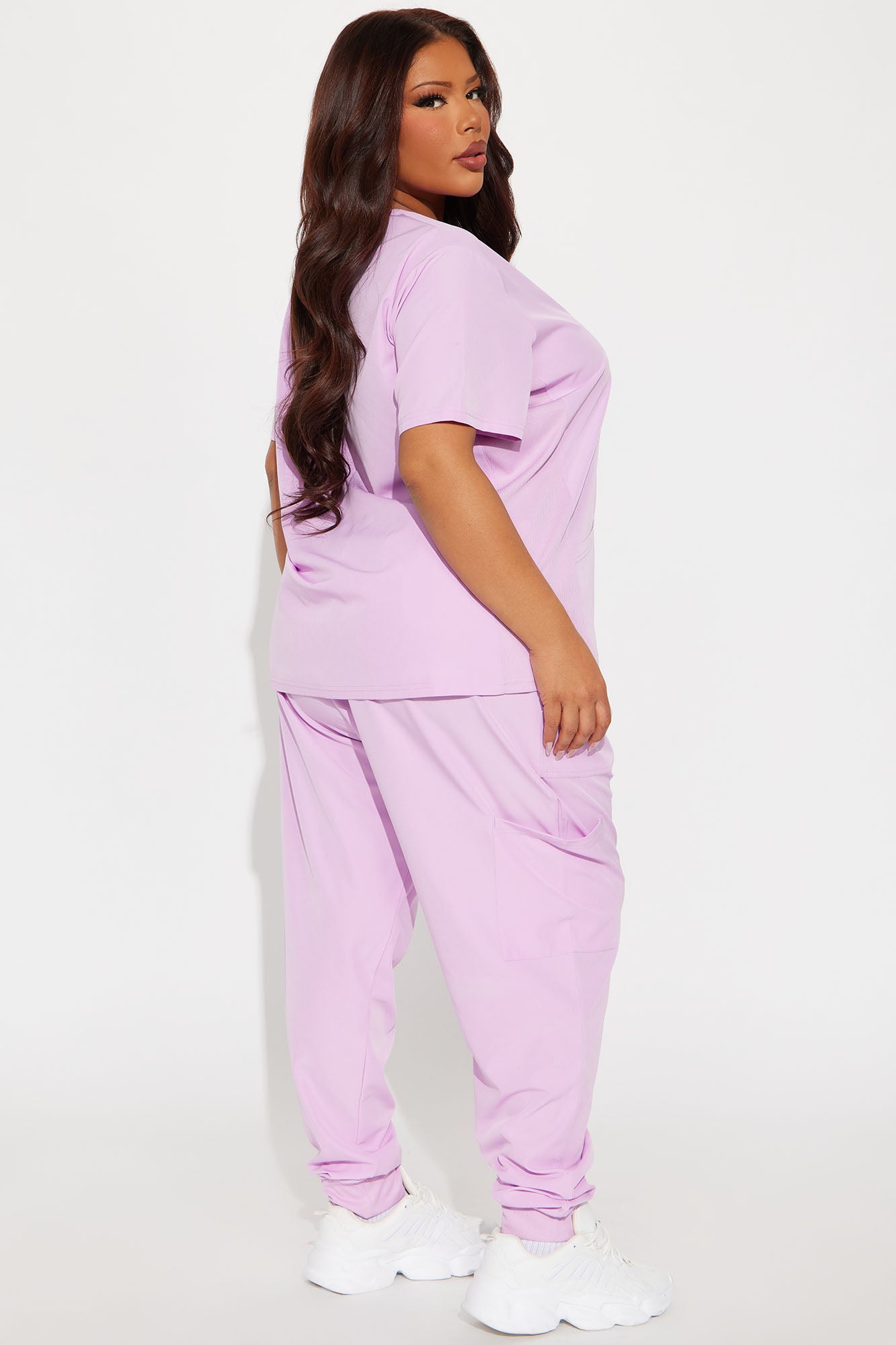 Overtime 4 Way Stretch Scrub Jogger Set - Lilac - Image 6