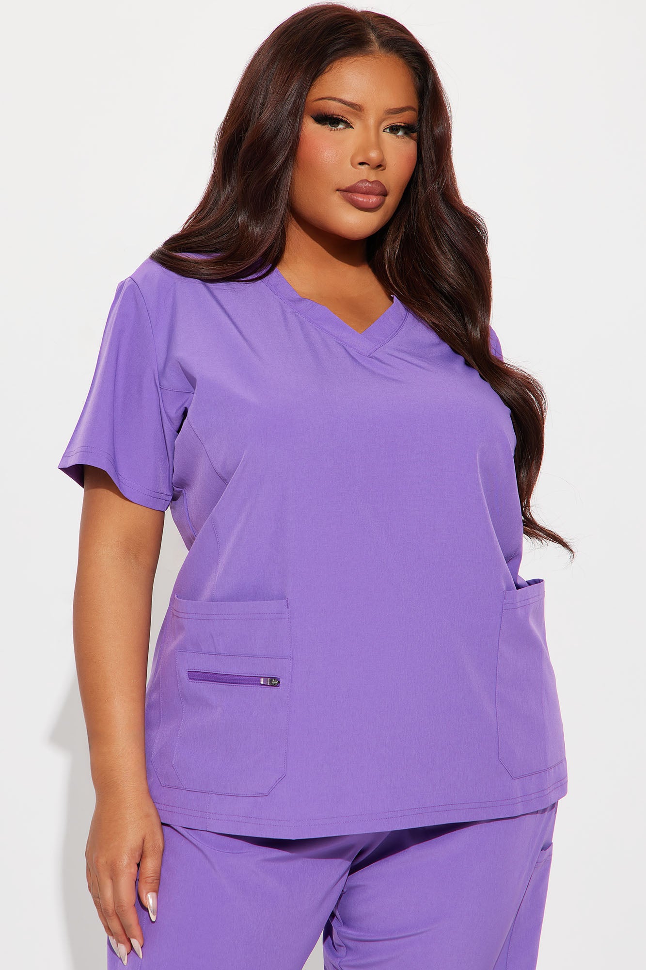 Essential 4 Way Stretch Scrub Uniform Set - Purple - Image 5