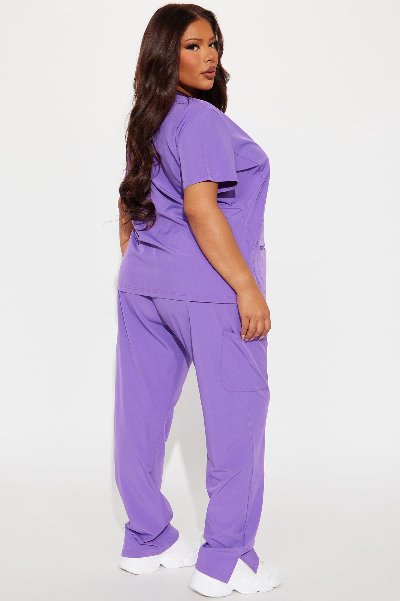 Essential 4 Way Stretch Scrub Uniform Set - Purple - Image 6