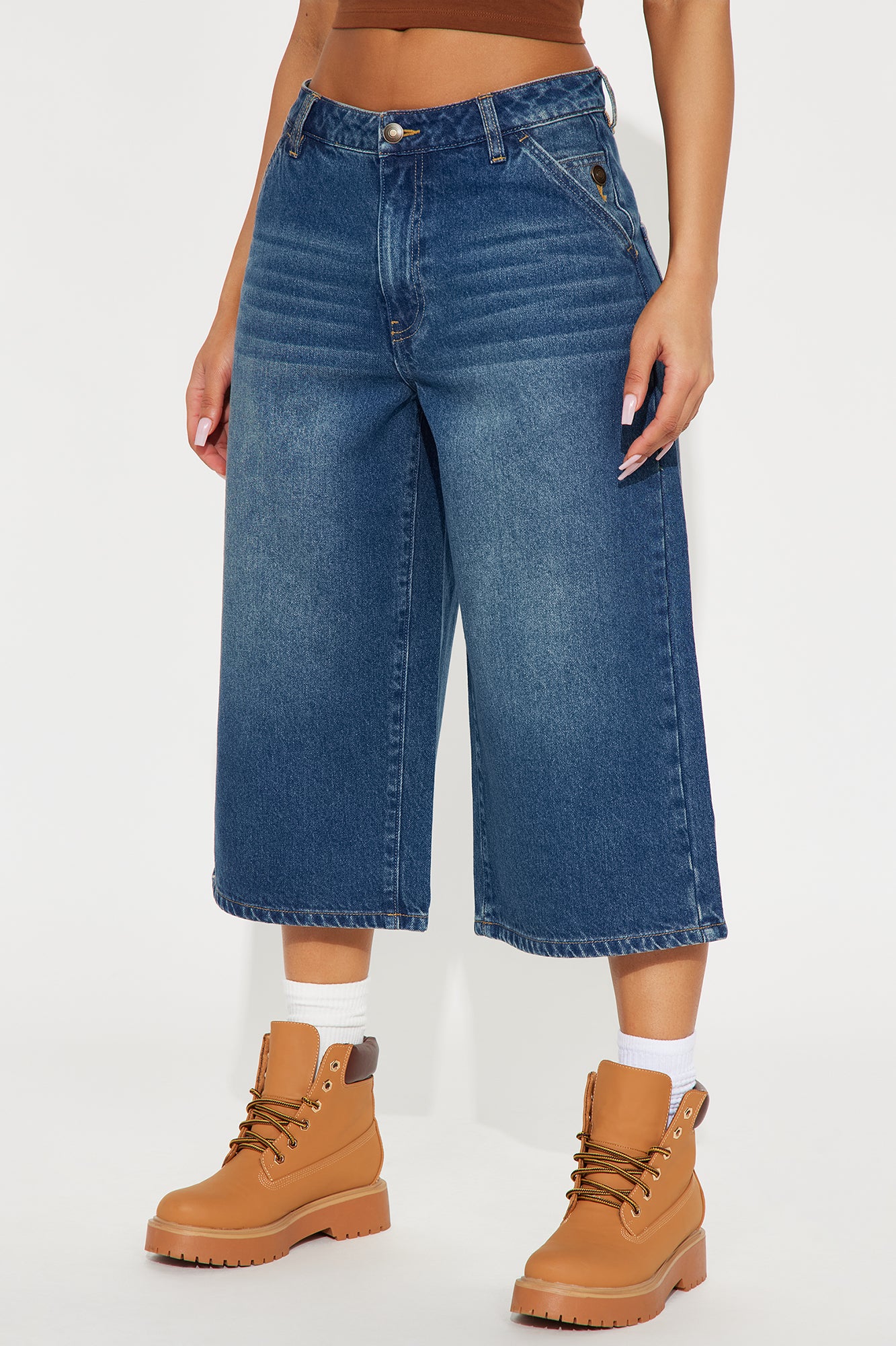 South Street Spicy Denim Jorts - Dark Wash - Image 4