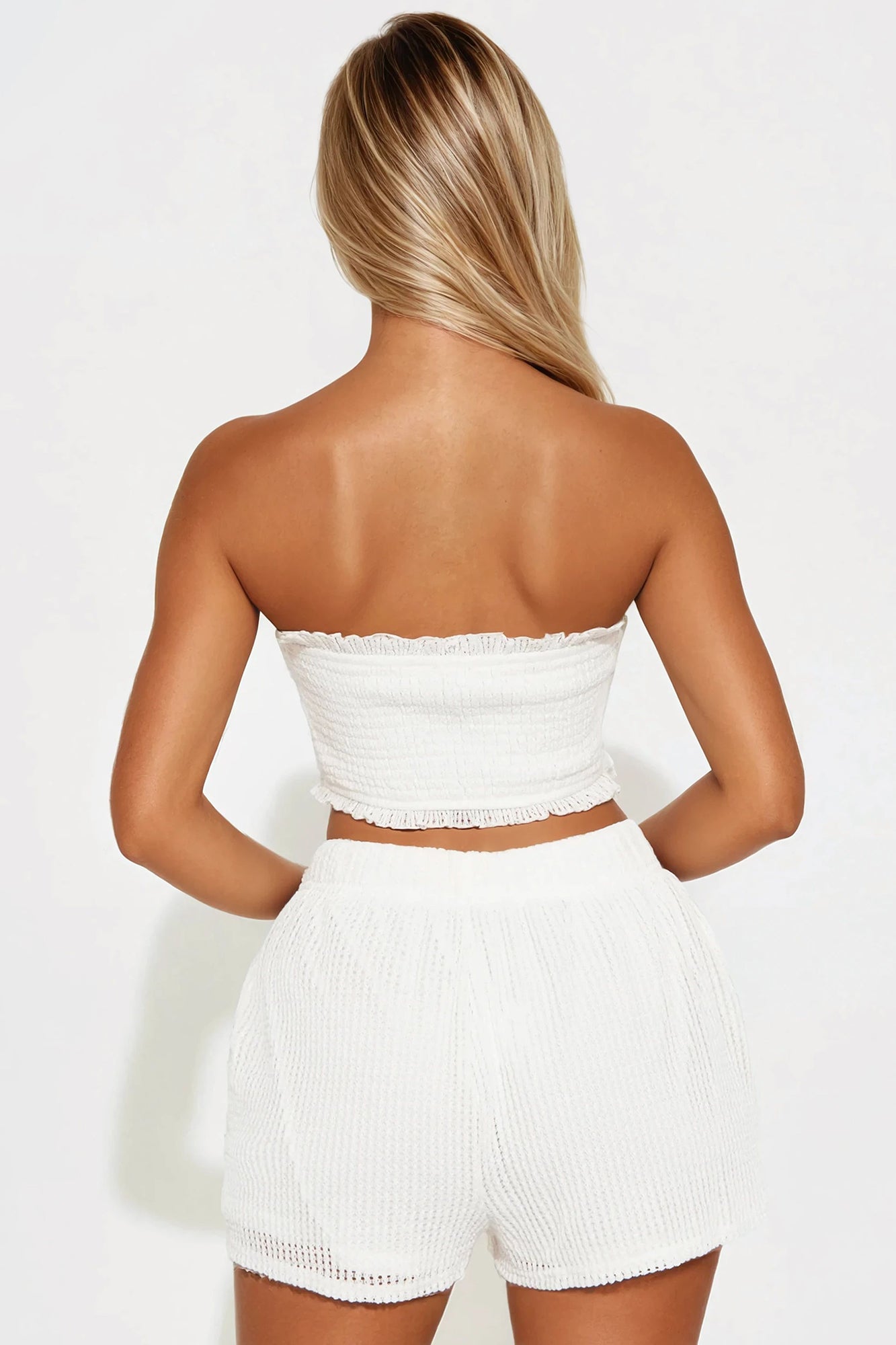 Chelsea Crochet Short Set - White - Image 3