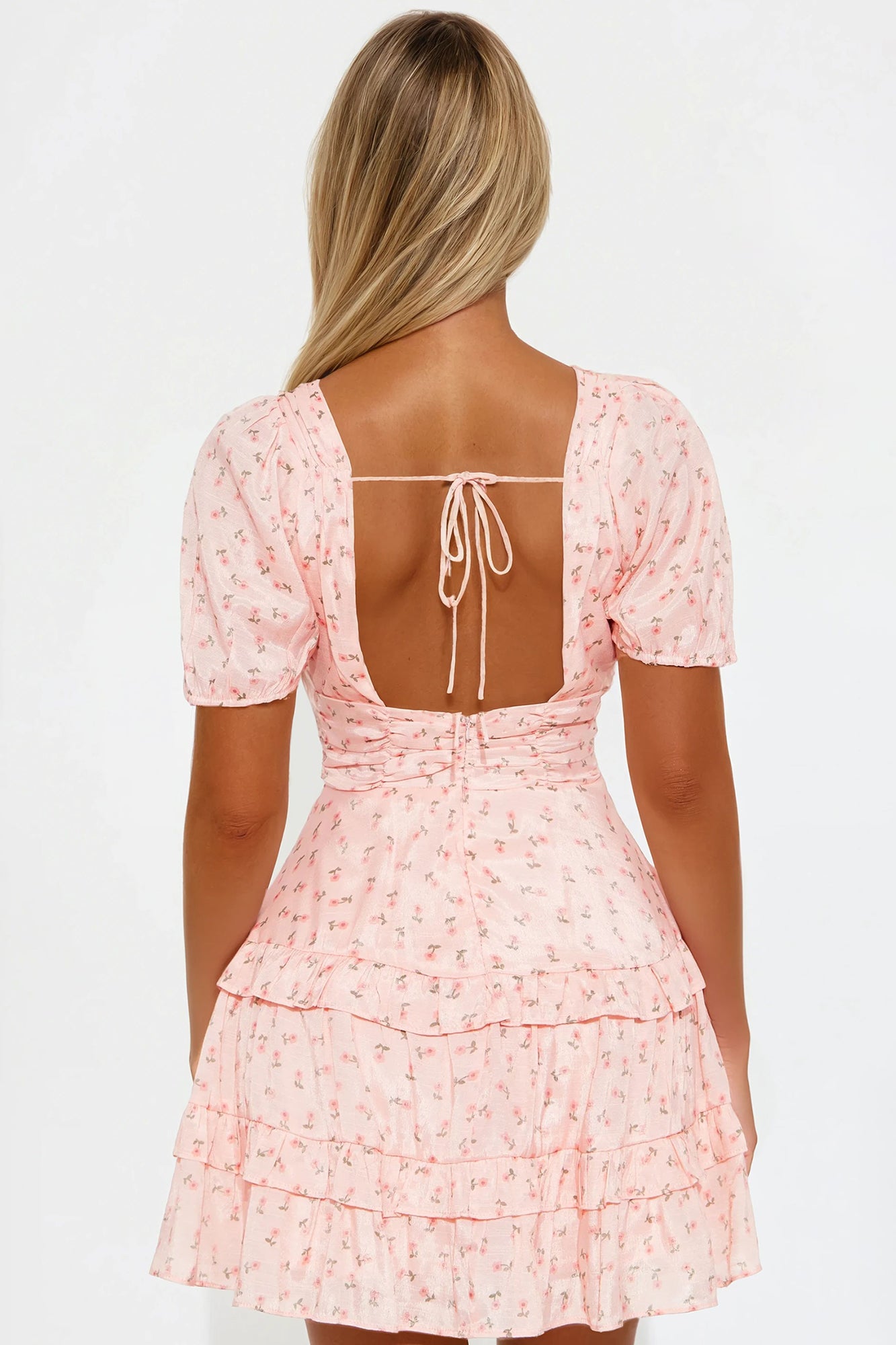 Alaya Floral Gauze Mini Dress - Pink/combo - Image 3