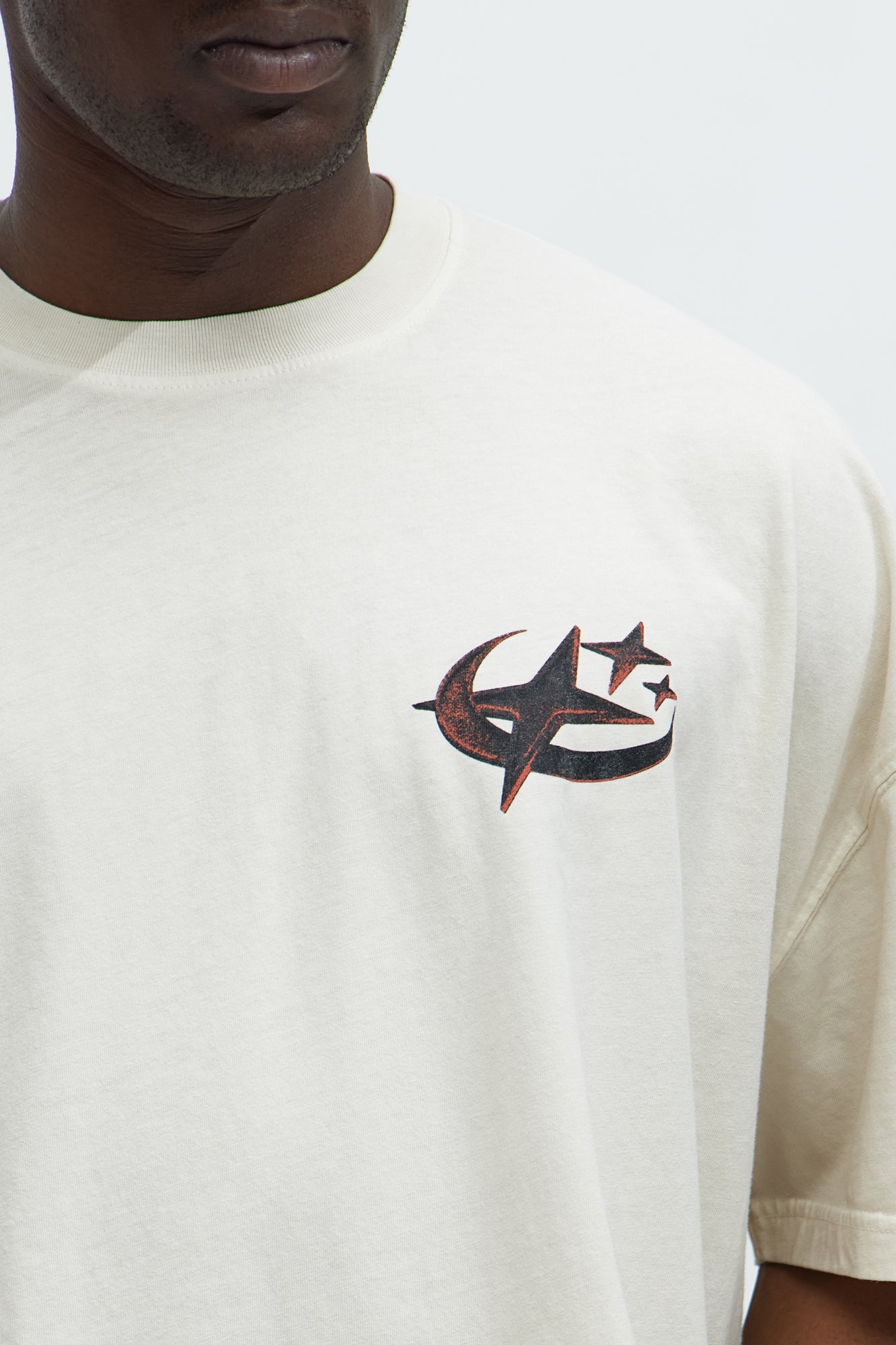 Risk It All Oversized Short Sleeve Tee - Cream - Image 3