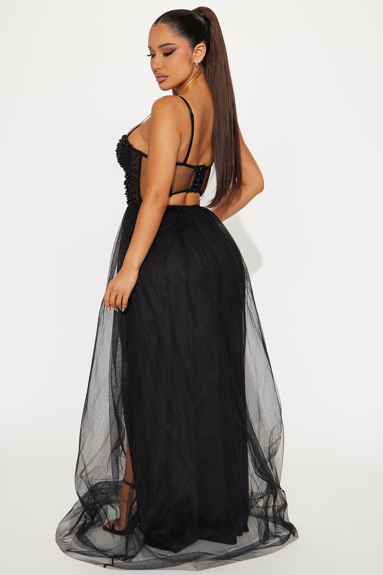 Show Stopper Tulle Gown - Black - Image 4