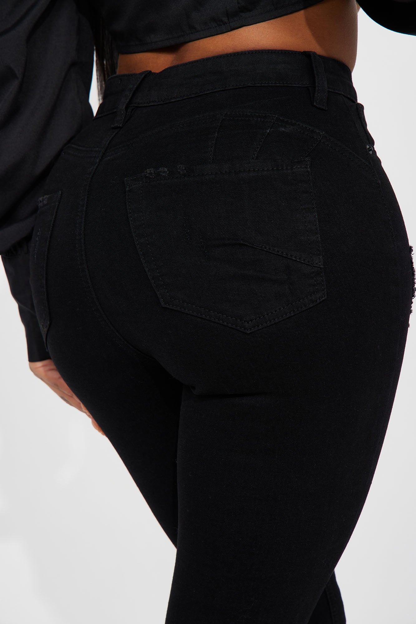 Miami Booty Lifting Ripped High Rise Stretch Skinny Jeans - Black - Image 4