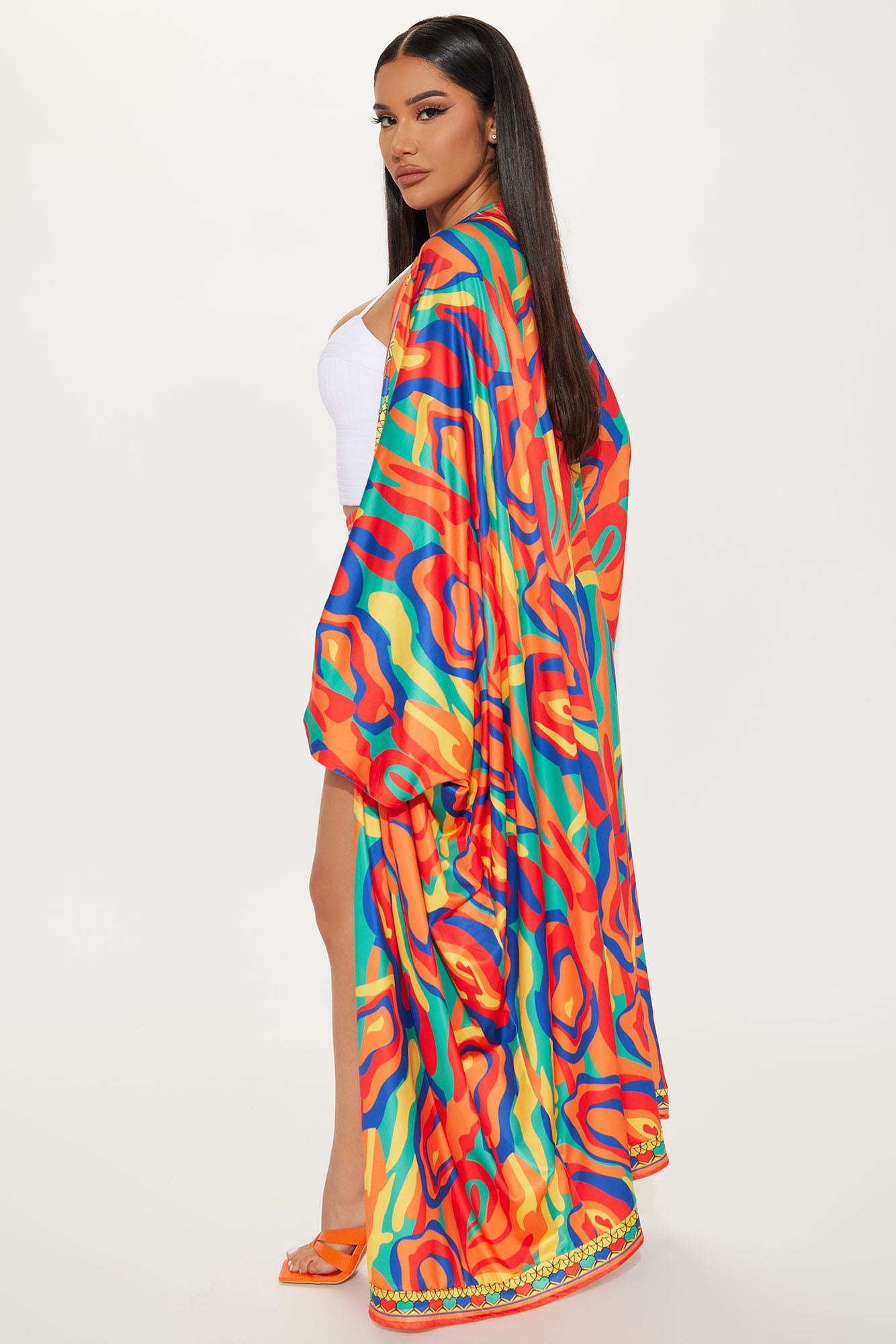 Forever With You Kimono Short Set - Yellow/combo - Image 5
