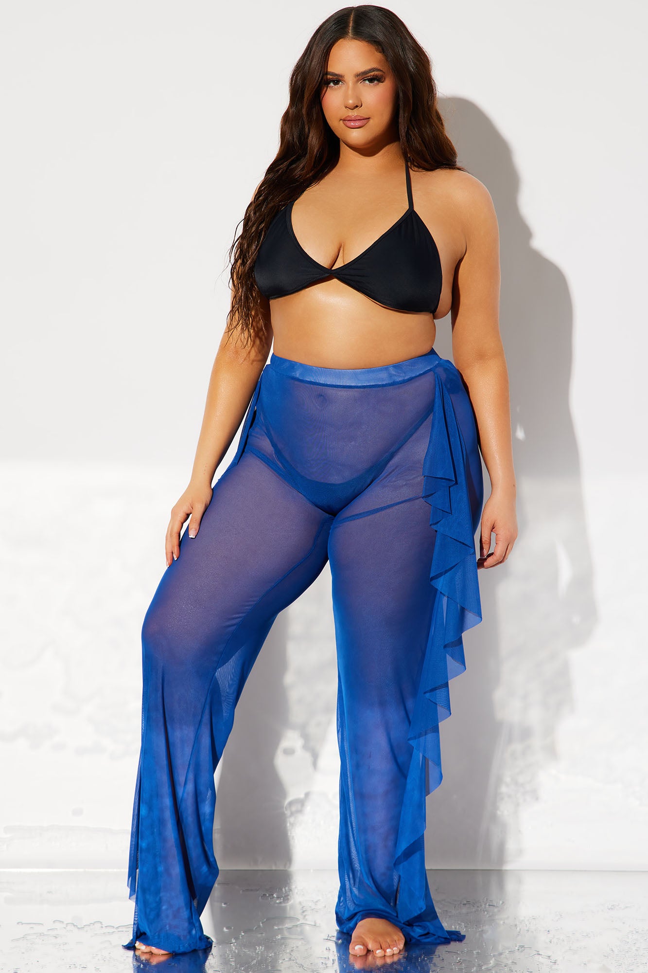 Sunshine See Through Cover Up Pant - Royal - Image 4