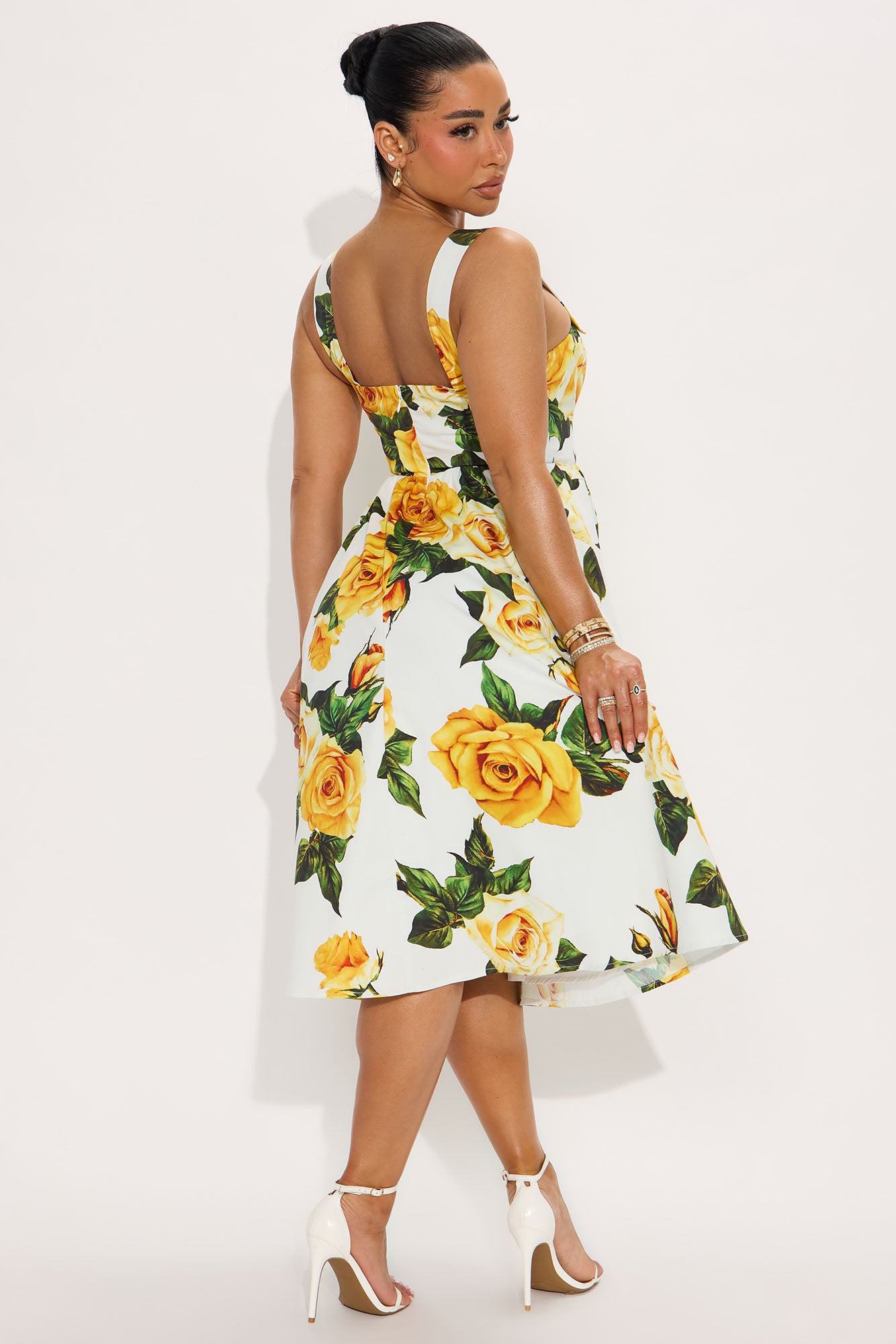 Sunday Symphony Floral Midi Dress - Yellow/combo - Image 3