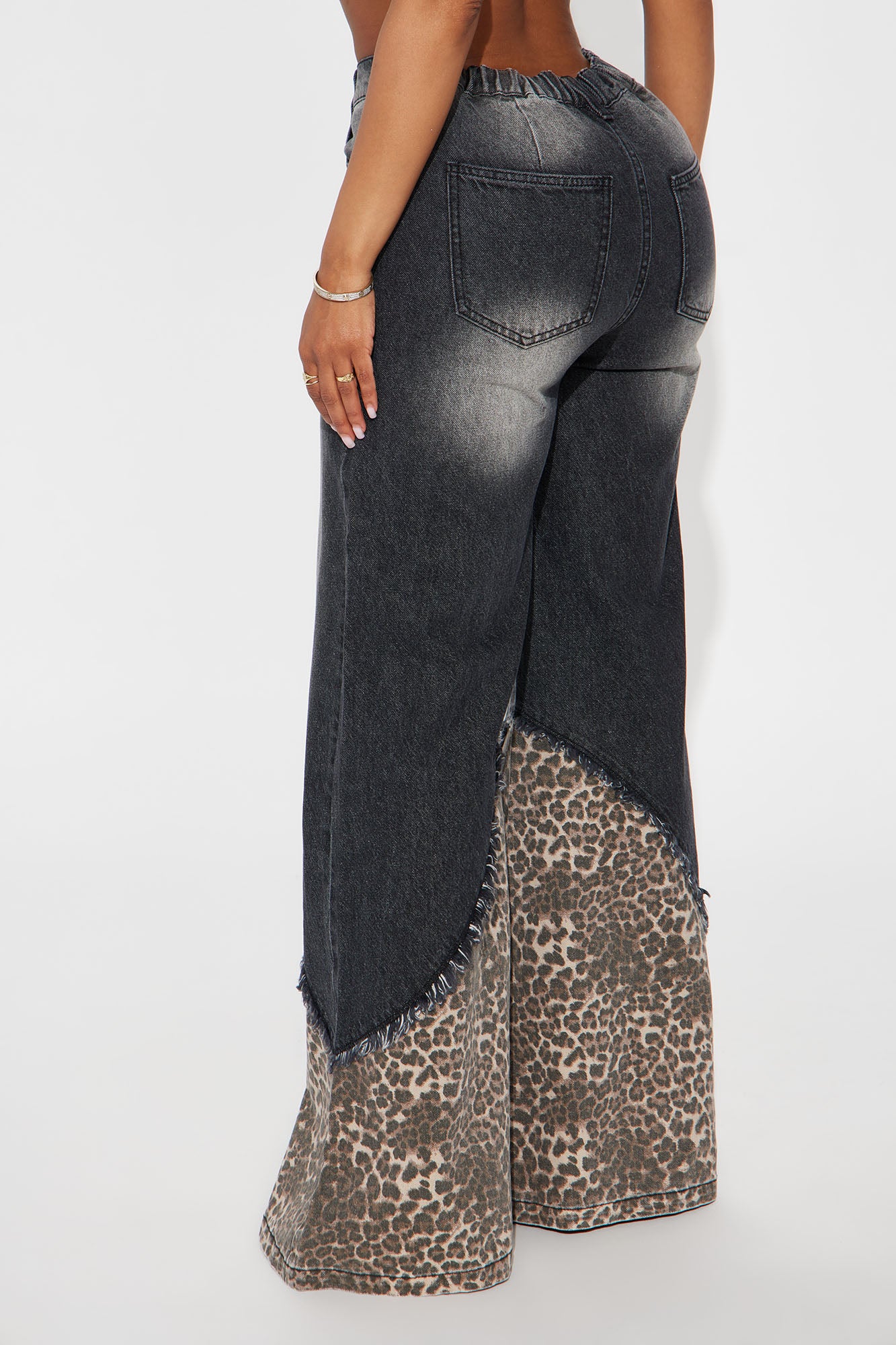 Animal Instinct Non-Stretch Wide Leg Jean - Black Wash - Image 3