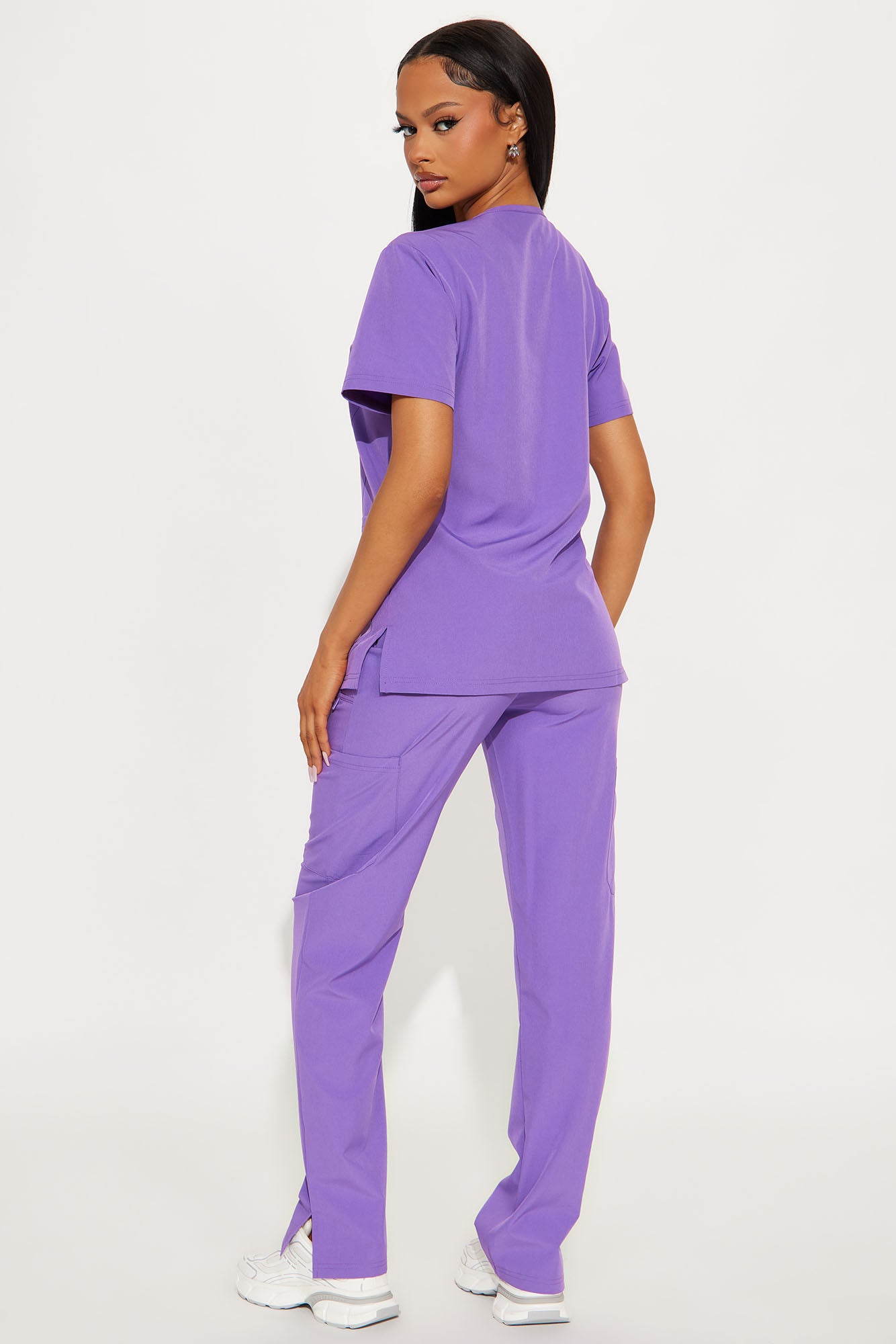 Essential 4 Way Stretch Scrub Uniform Set - Purple - Image 4