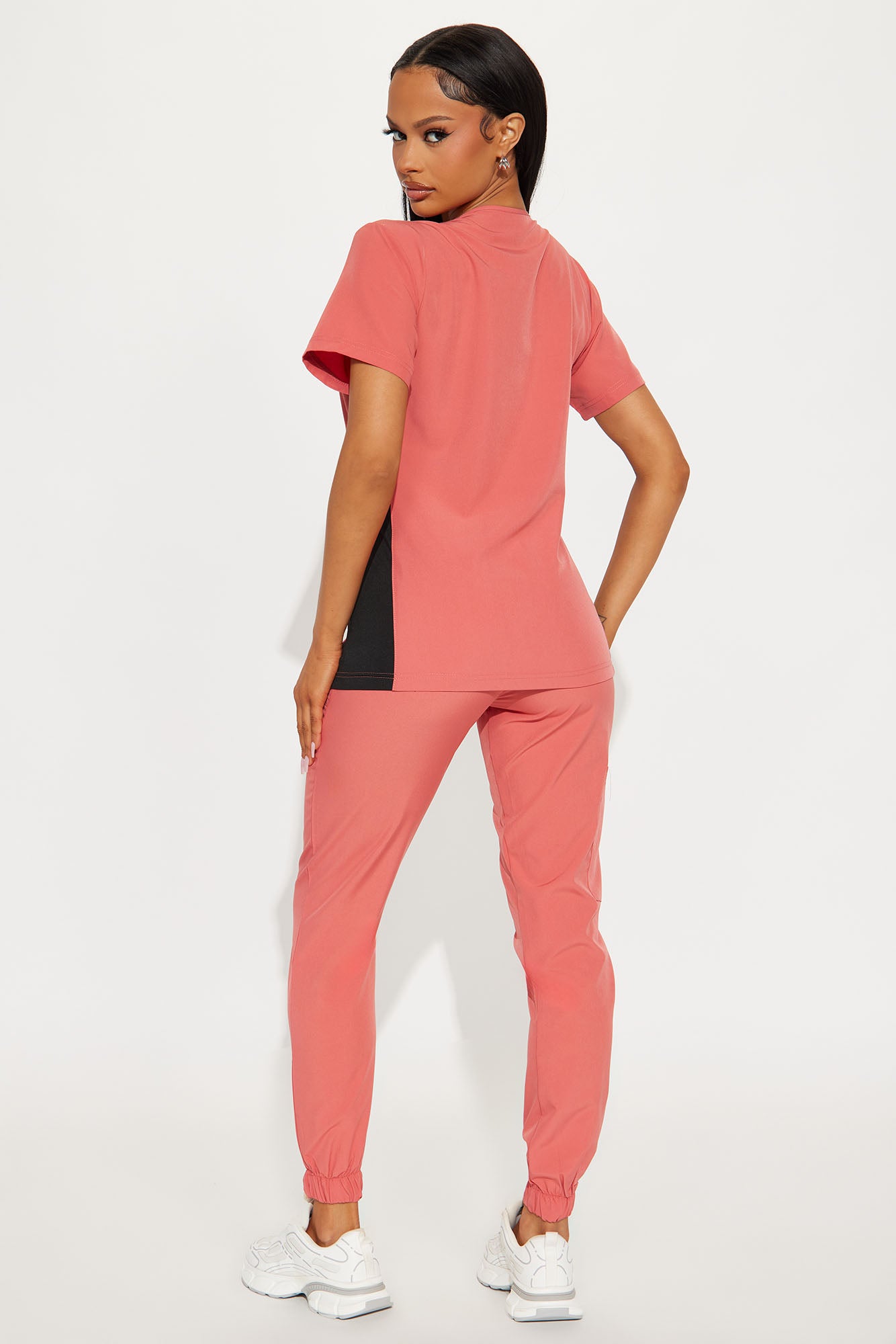 Get Better 4 Way Stretch Scrub Uniform Jogger Set - Terracotta - Image 3