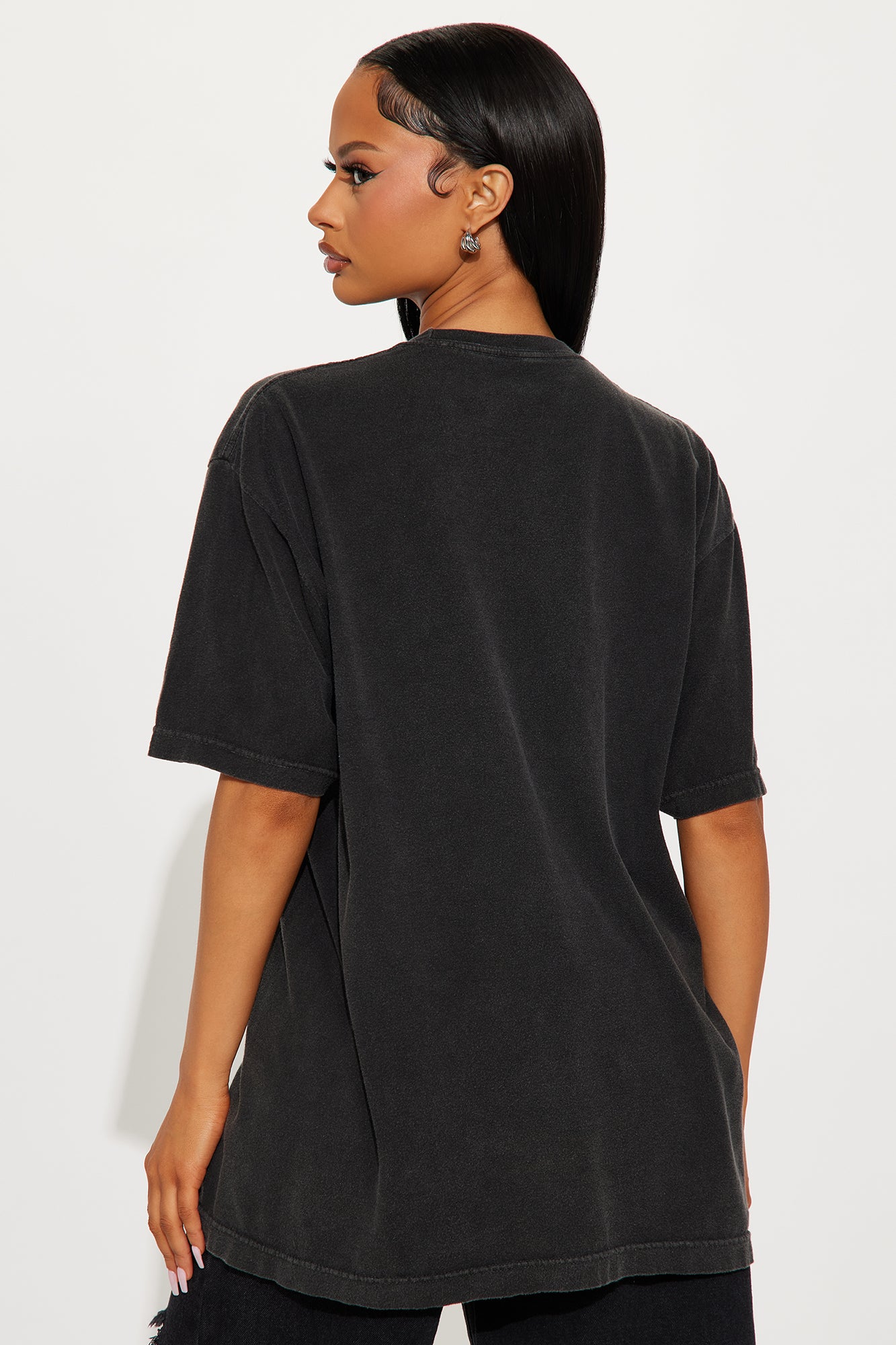 Wild Soul Washed Oversized Tee - Black - Image 4