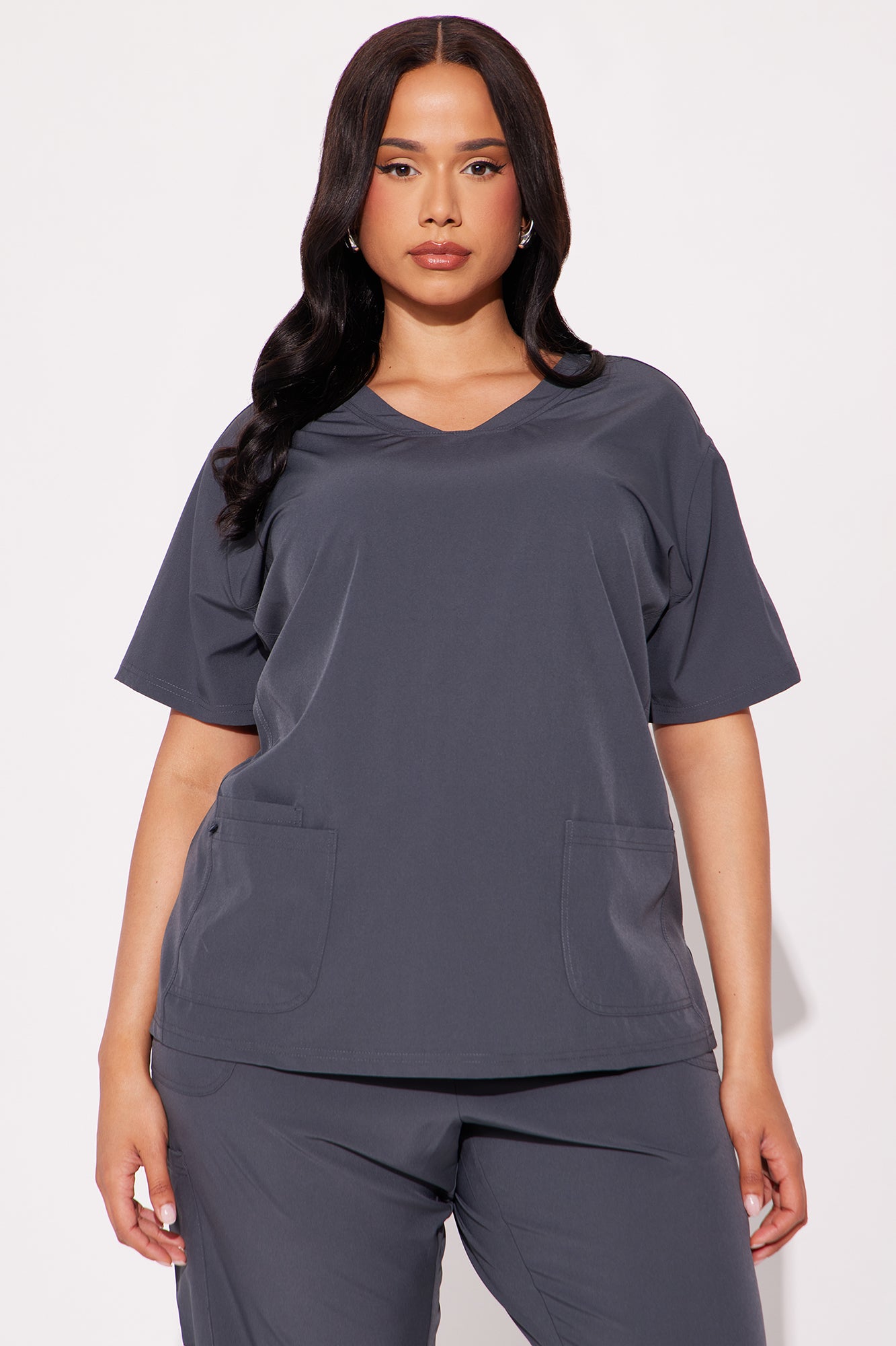 Care For You 4 Way Stretch Scrub Uniform Jogger Set - Charcoal - Image 5