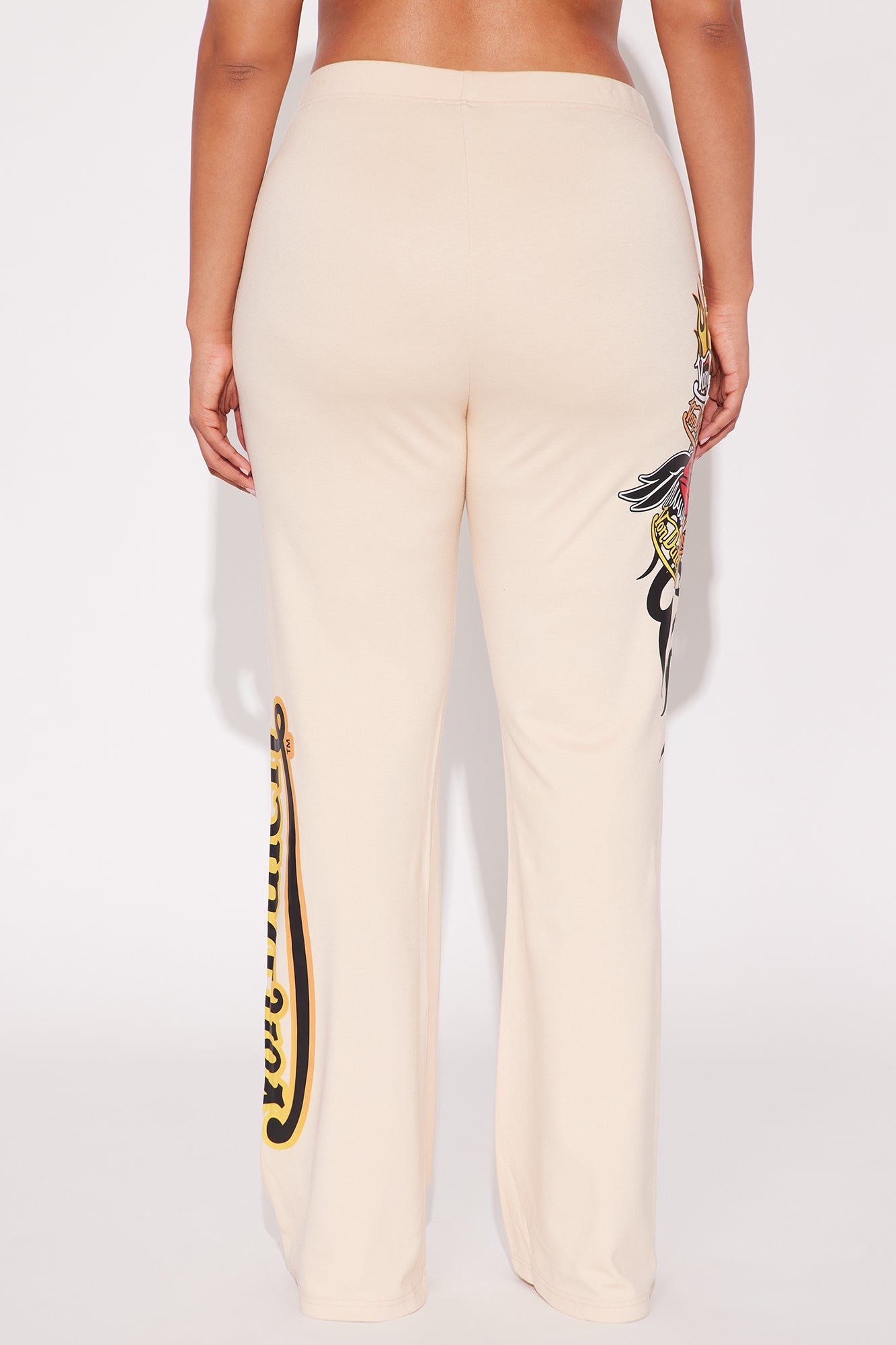 Von Dutch Fiery Heart Flared Pant - Off White - Image 8