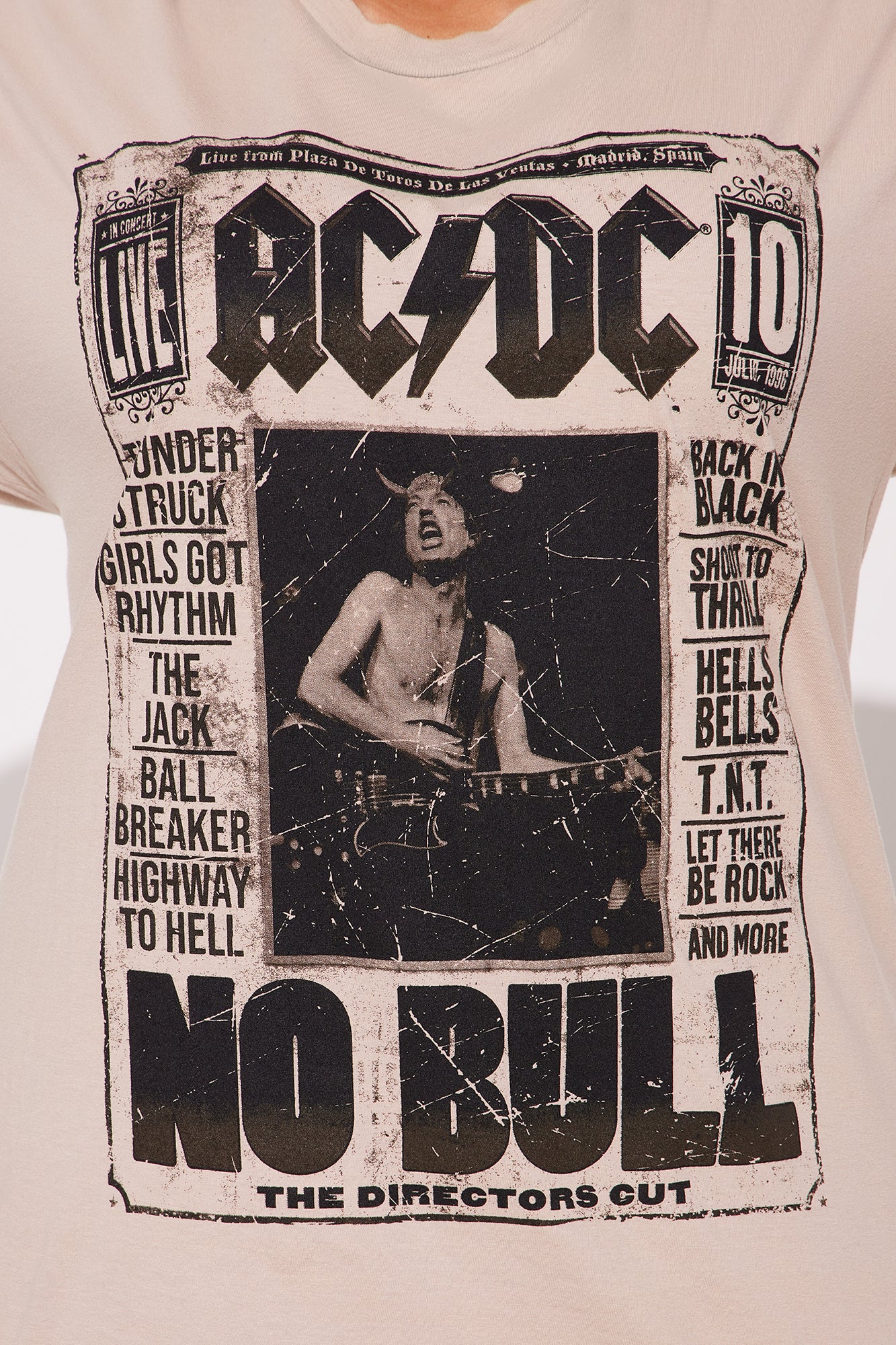 ACDC No Bull LIVE Washed Oversized Tee - Grey - Image 6